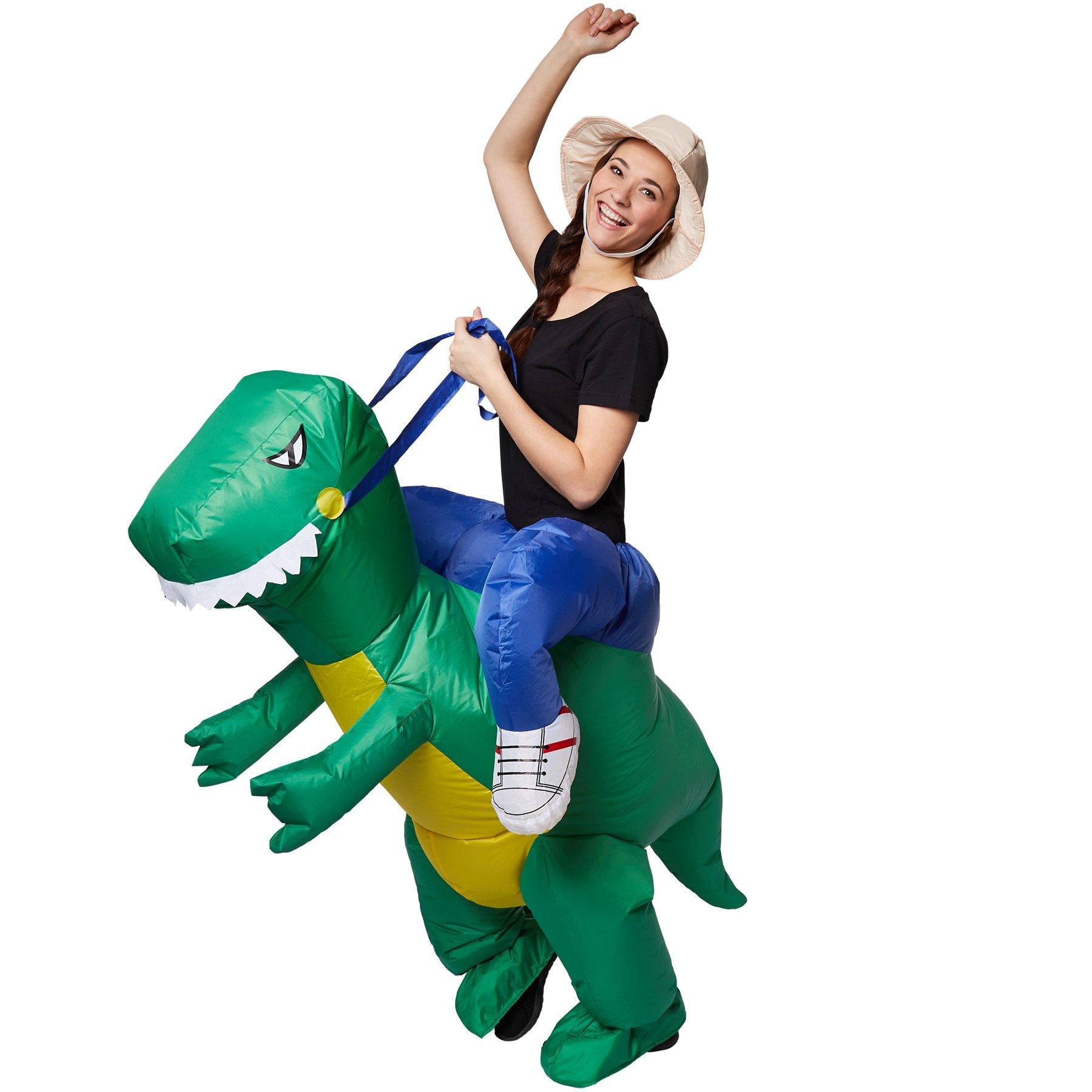 Tectake Selbstaufblasbares Aufsitzkostüm Dinosaurier