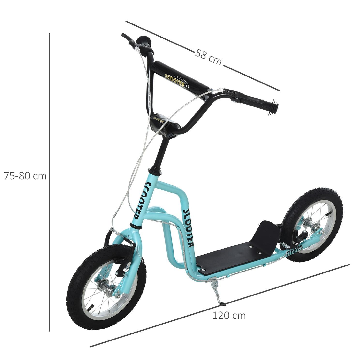 Northio Scooter Tretroller Kinderroller Cityroller Kickboard Mit Luftreifen 12 Zoll, Ab 5 Jahre, Blau, 120X58X75-80Cm