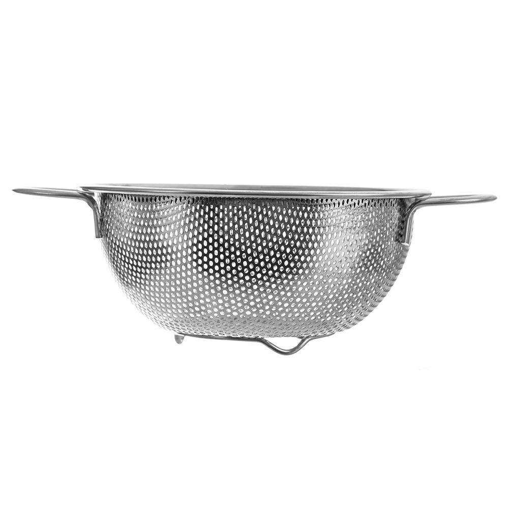Orion Universal-Küchensieb aus Edelstahl mit Griff und Standfüßen