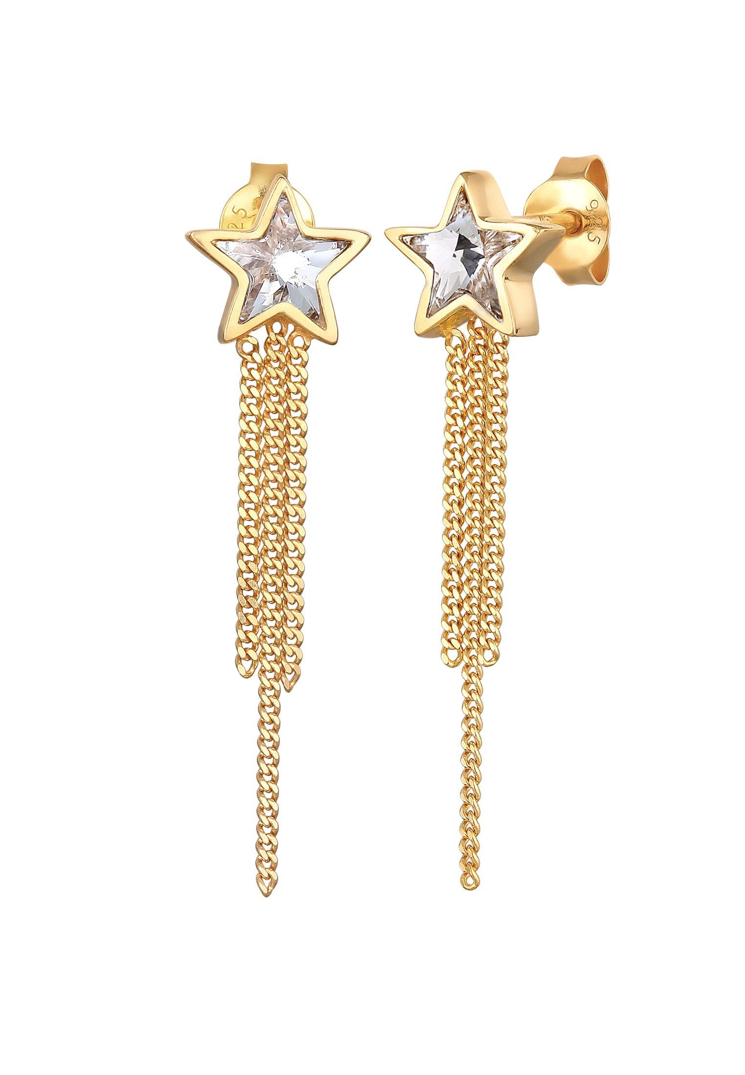 Elli Ohrringe Kristall Stern Ketten Look Glamourös