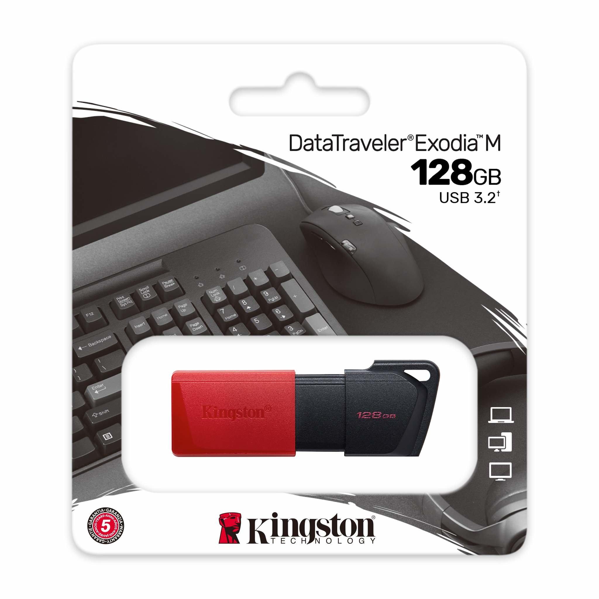 KINGSTON TECHNOLOGY Kingston Technology DataTraveler 128GB USB3.2 Gen1 Exodia M (Schwarz + Rot)