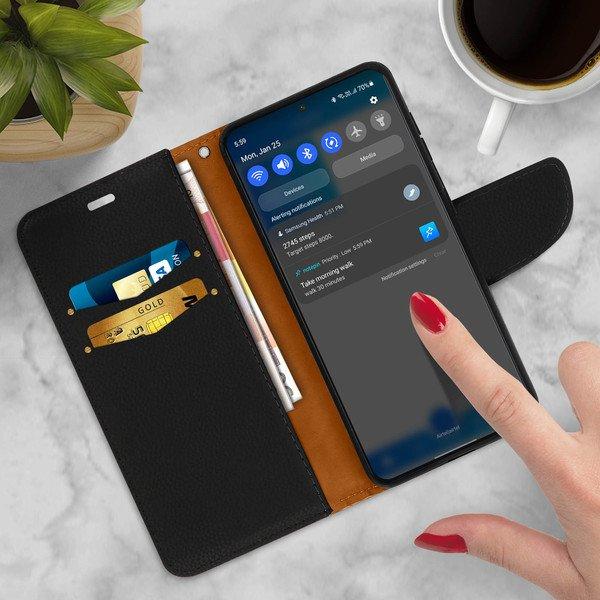 Avizar Kunstlederetui Galaxy S21 Schwarz