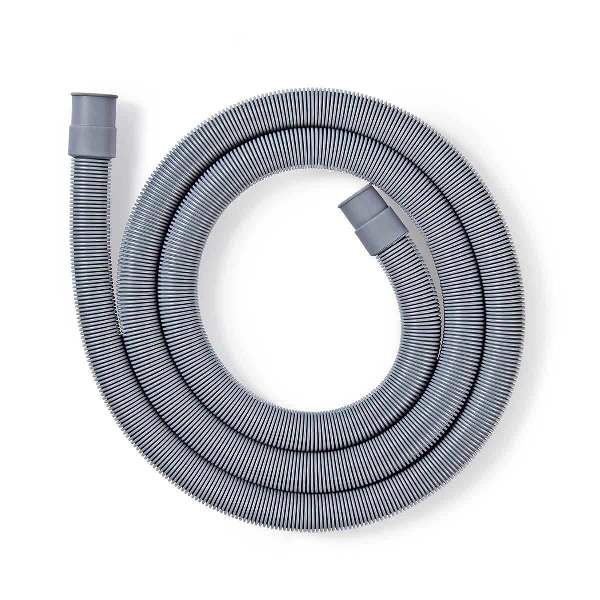 Nedis Abflussschlauch | 21 mm | 19 mm | 1,5 Bar | 90 °C | 1,00 m | Anwendung: Geschirr / Waschmaschine | Grau