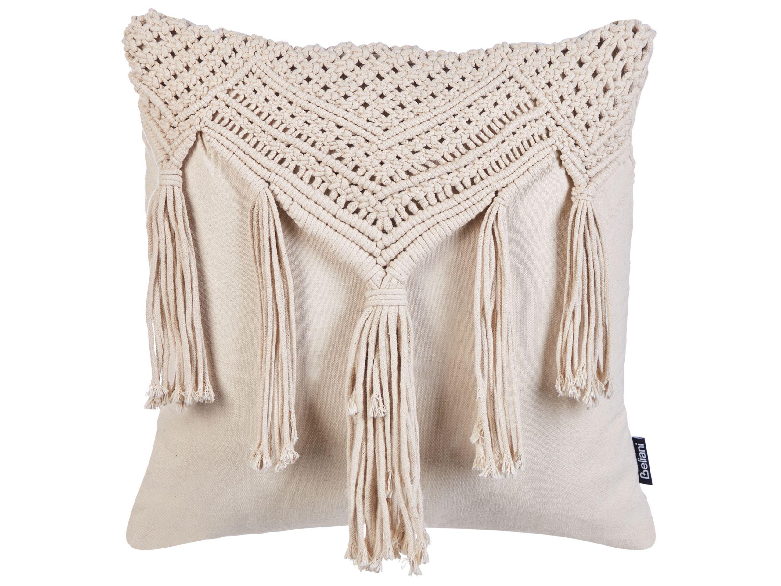 Beliani Dekokissen 2er Set aus Baumwolle Boho BEDADI