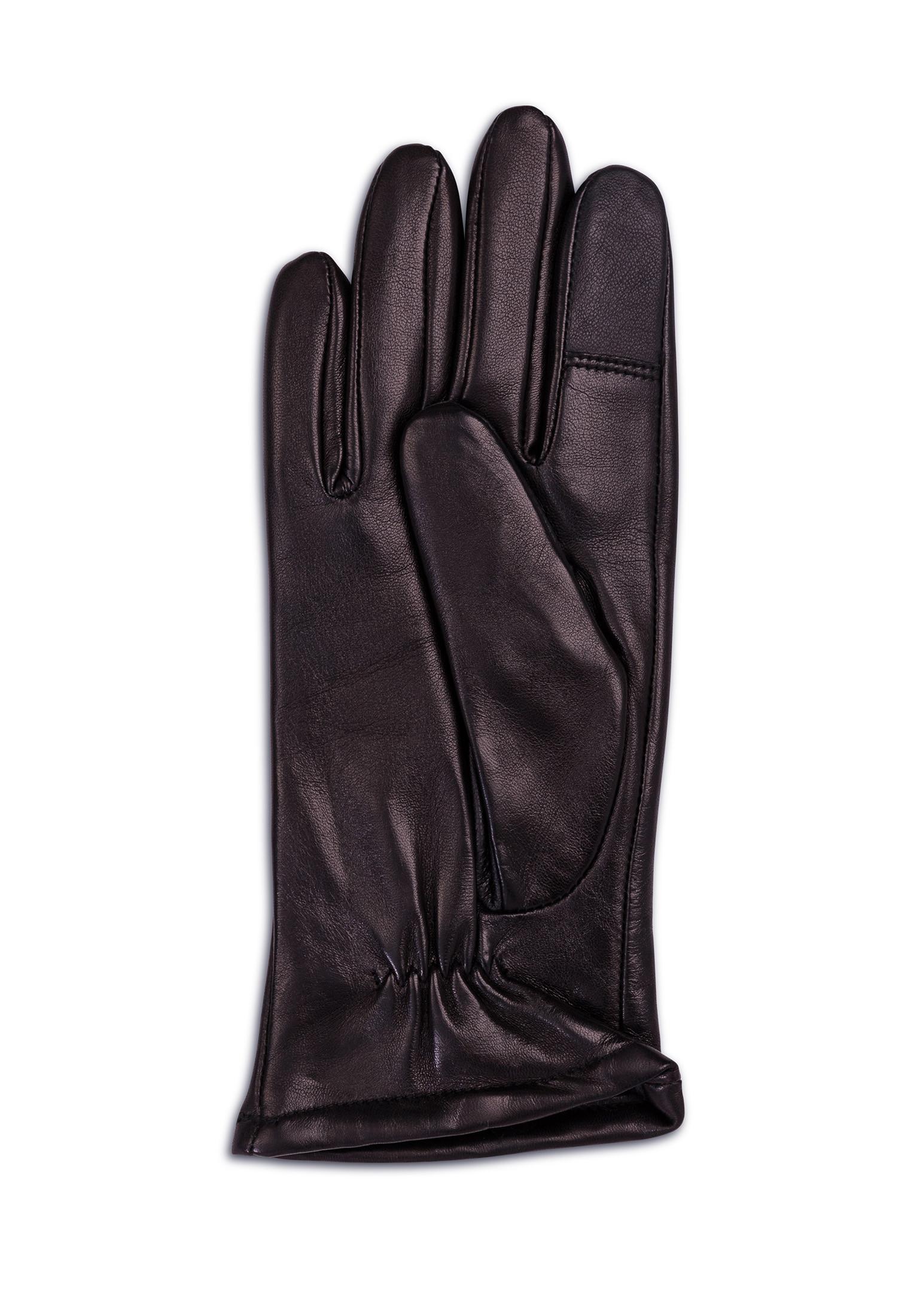 CASH-MERE.CH Lederhandschuhe mit Kaschmirfutter und Touchscreen tauglich