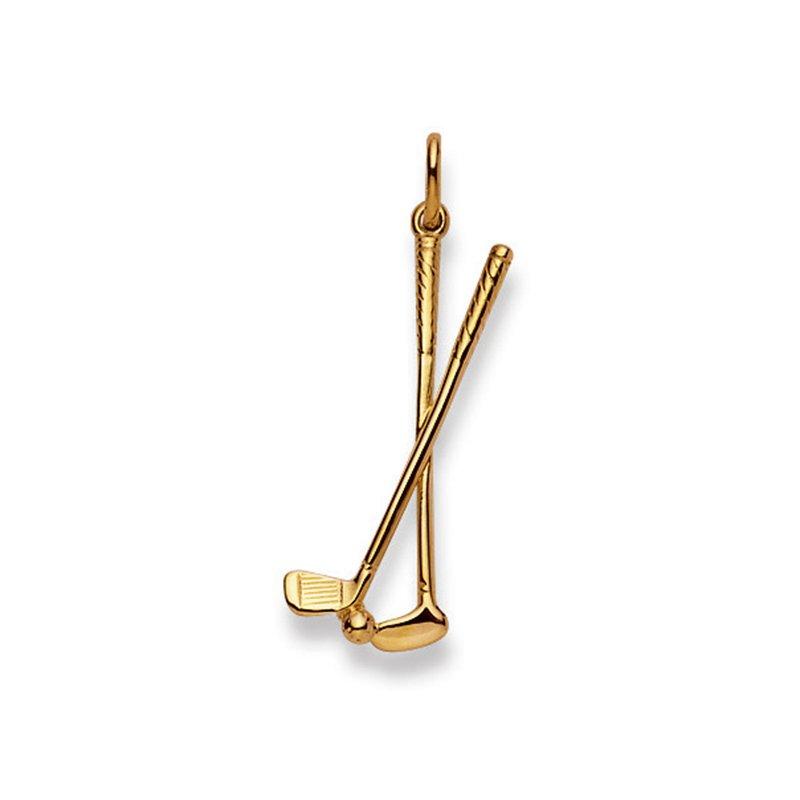 MUAU Schmuck Anhänger Golf Gelbgold 750, 34x14mm