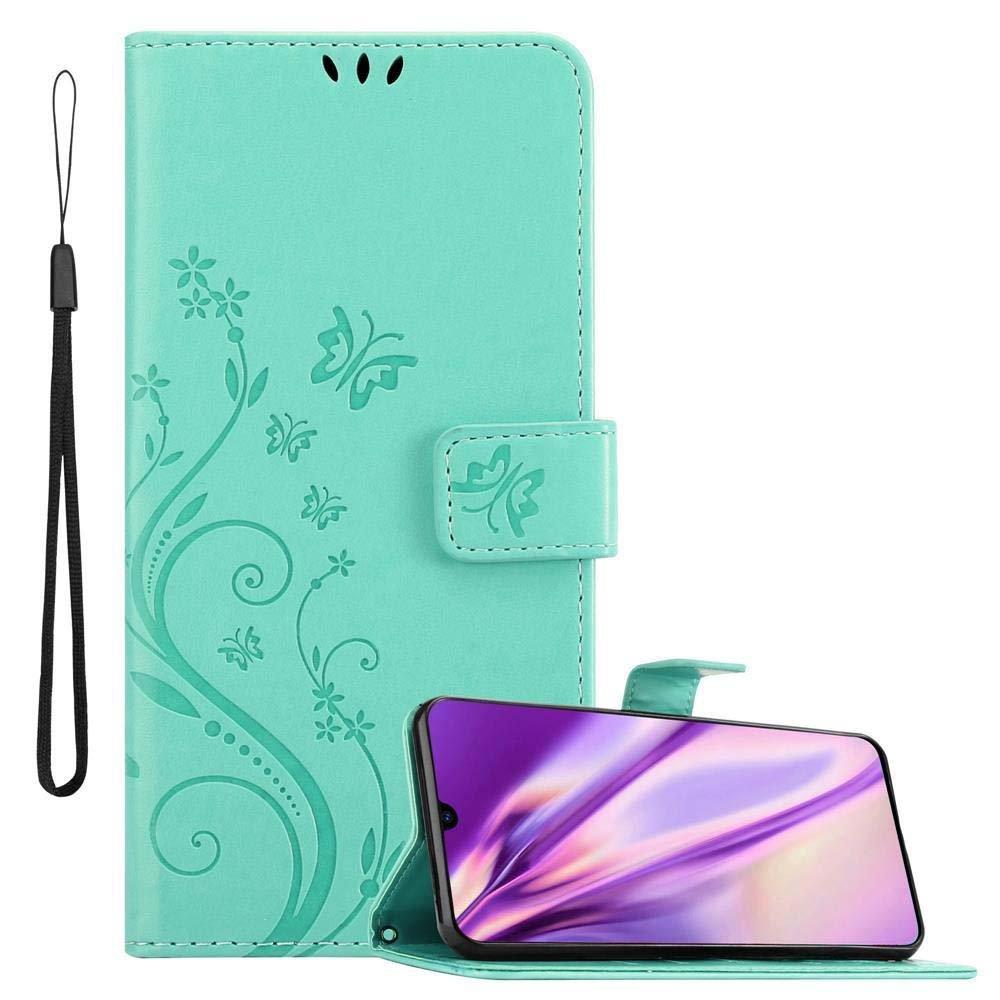 Cadorabo Hülle für Samsung Galaxy A70 A70s Blumen Design Magnetverschluss