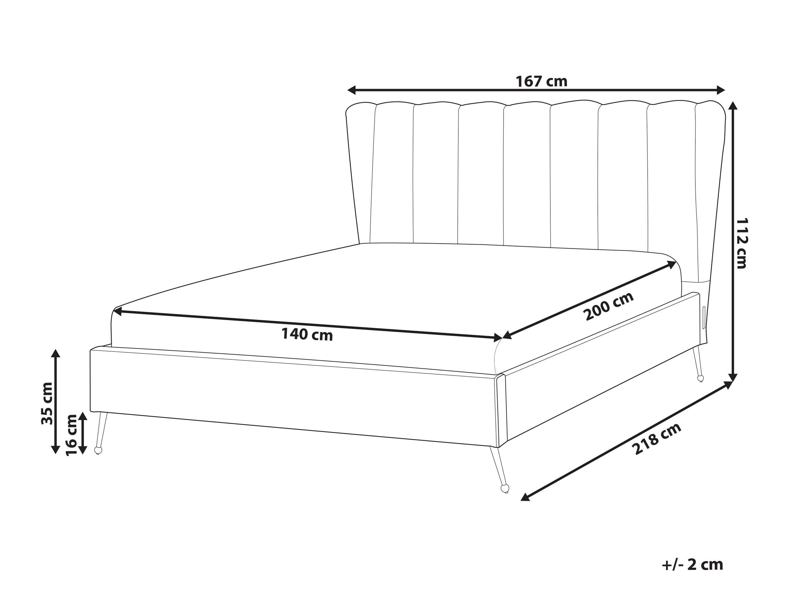 Beliani Bett mit Lattenrost aus Samtstoff Modern MIRIBEL