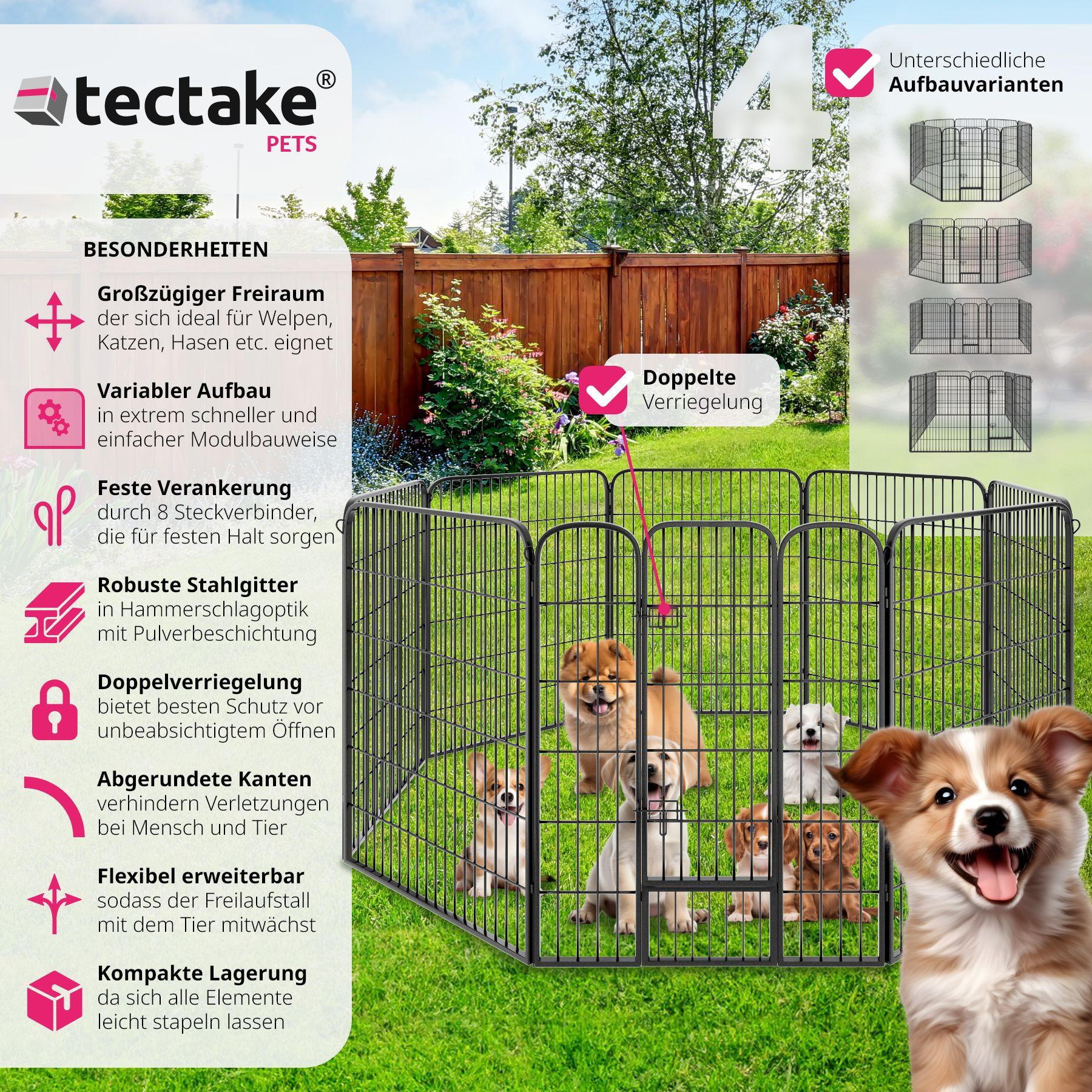 Tectake Welpenauslauf 8-eckig
