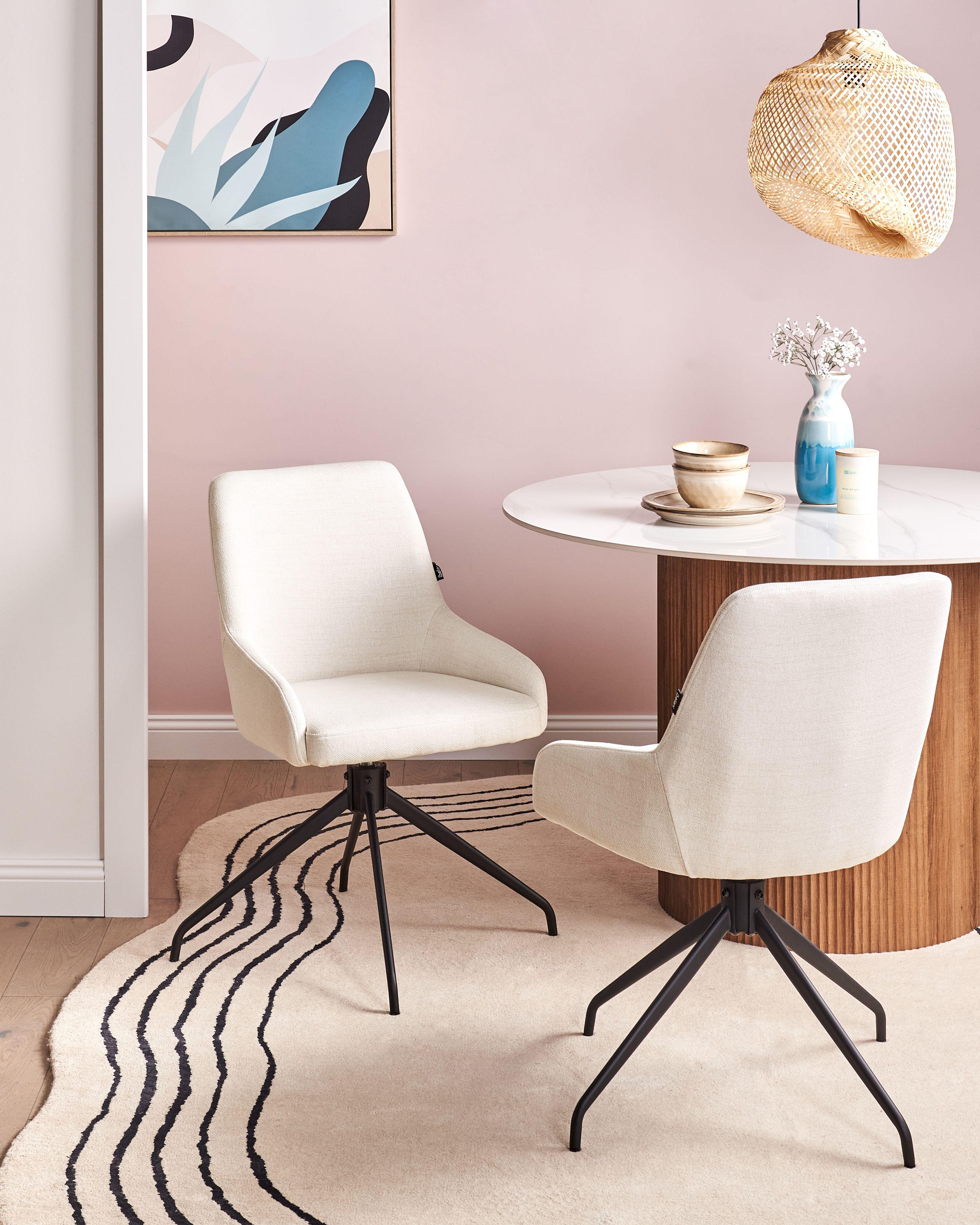 Beliani Esszimmerstuhl 2er Set aus Polyester Klassisch JENNER