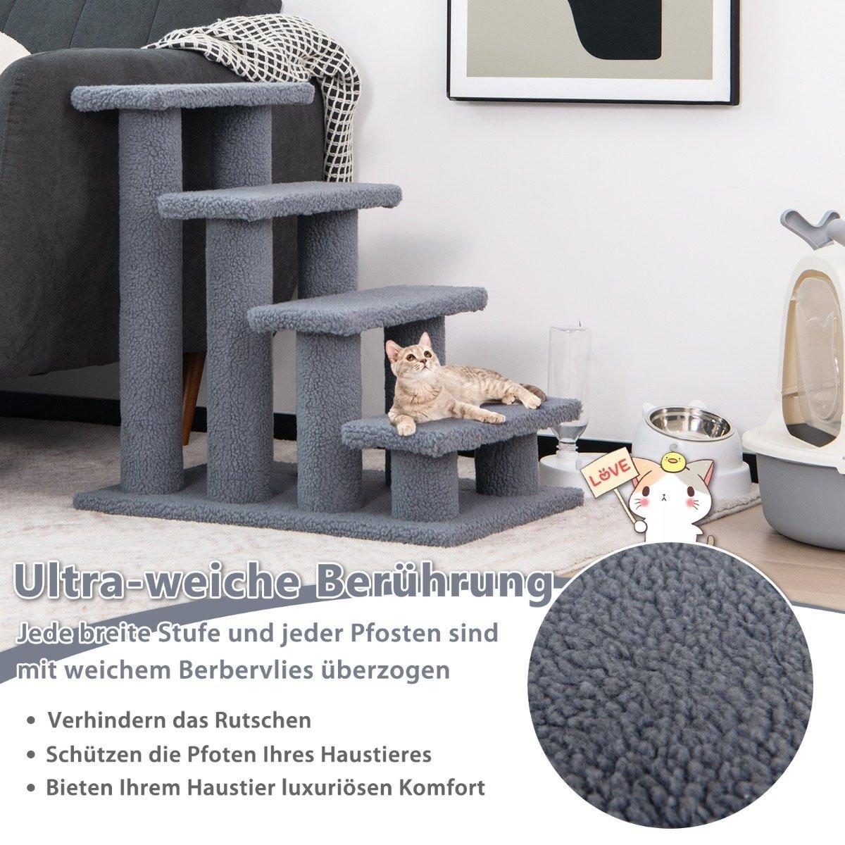 Northix Tiertreppe Kletterbaum Katzentreppe für Katze bis Grau