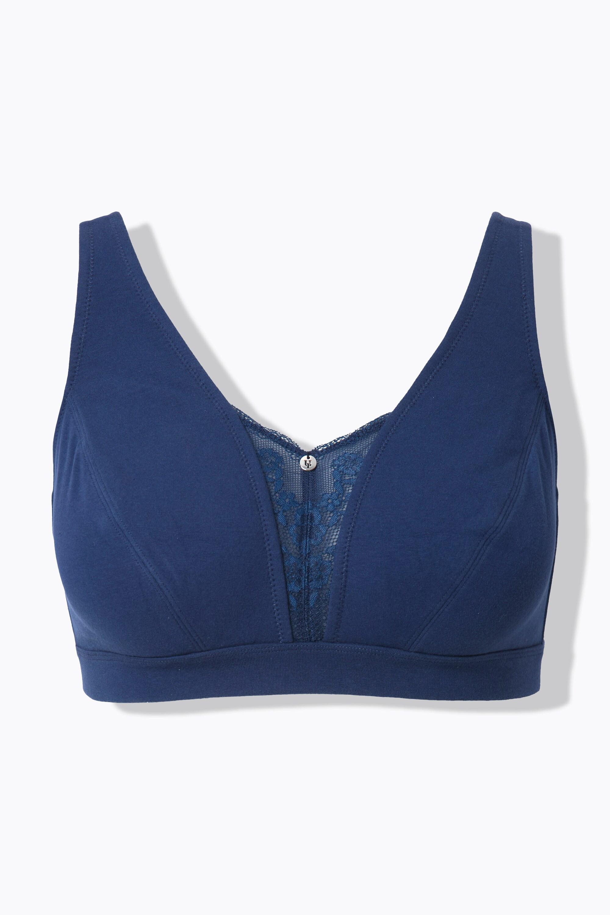 Ulla Popken Bralette, Spitzeneinsatz, ohne Bügel