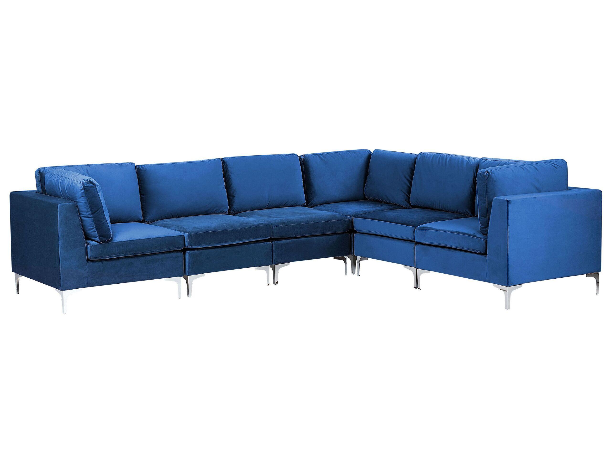 Beliani Ecksofa aus Samtstoff Modern EVJA