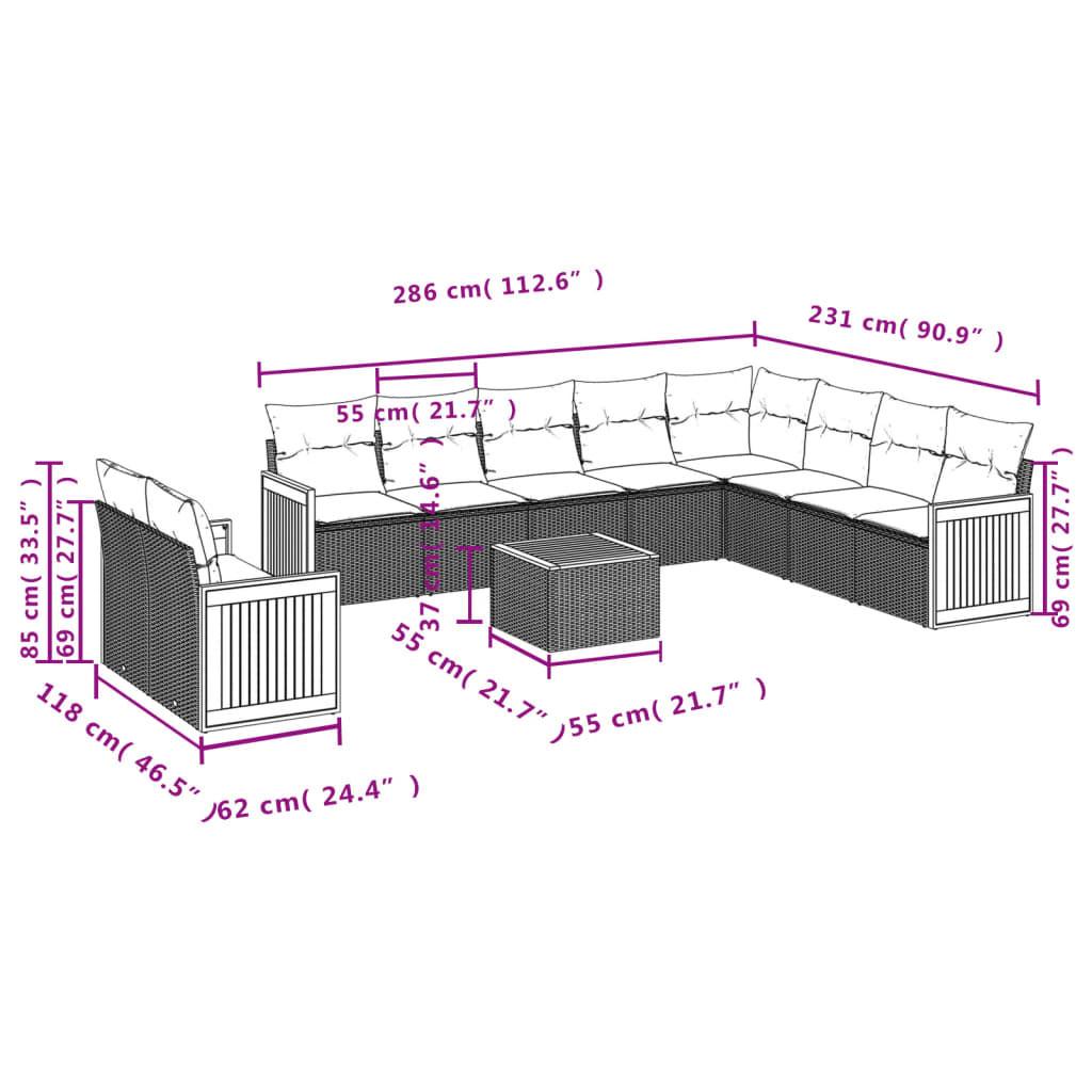 VidaXL Garten sofagarnitur poly-rattan