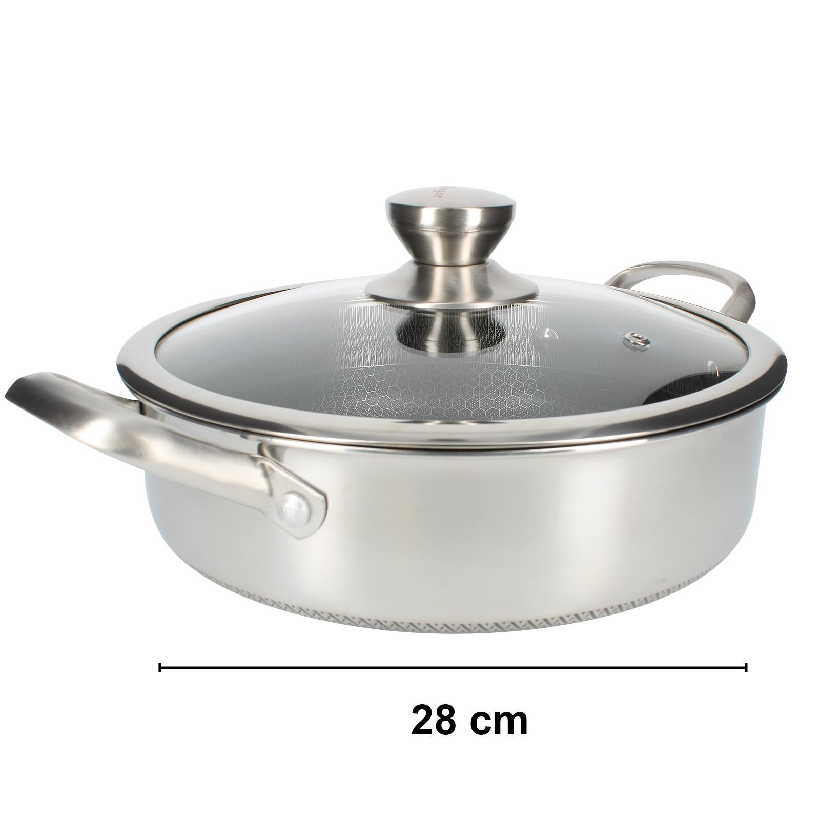 Cheffinger Premium Sauter Pfanne mit Deckel 28cm