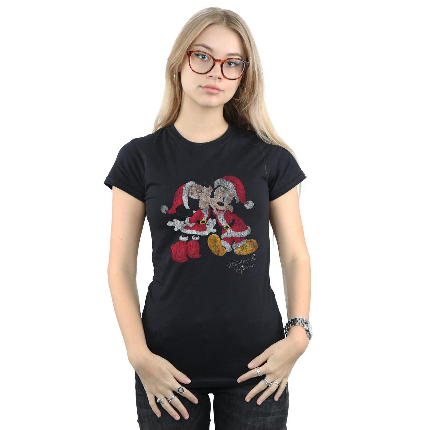 Disney Mickey und Minnie Christmas Kiss T-Shirt