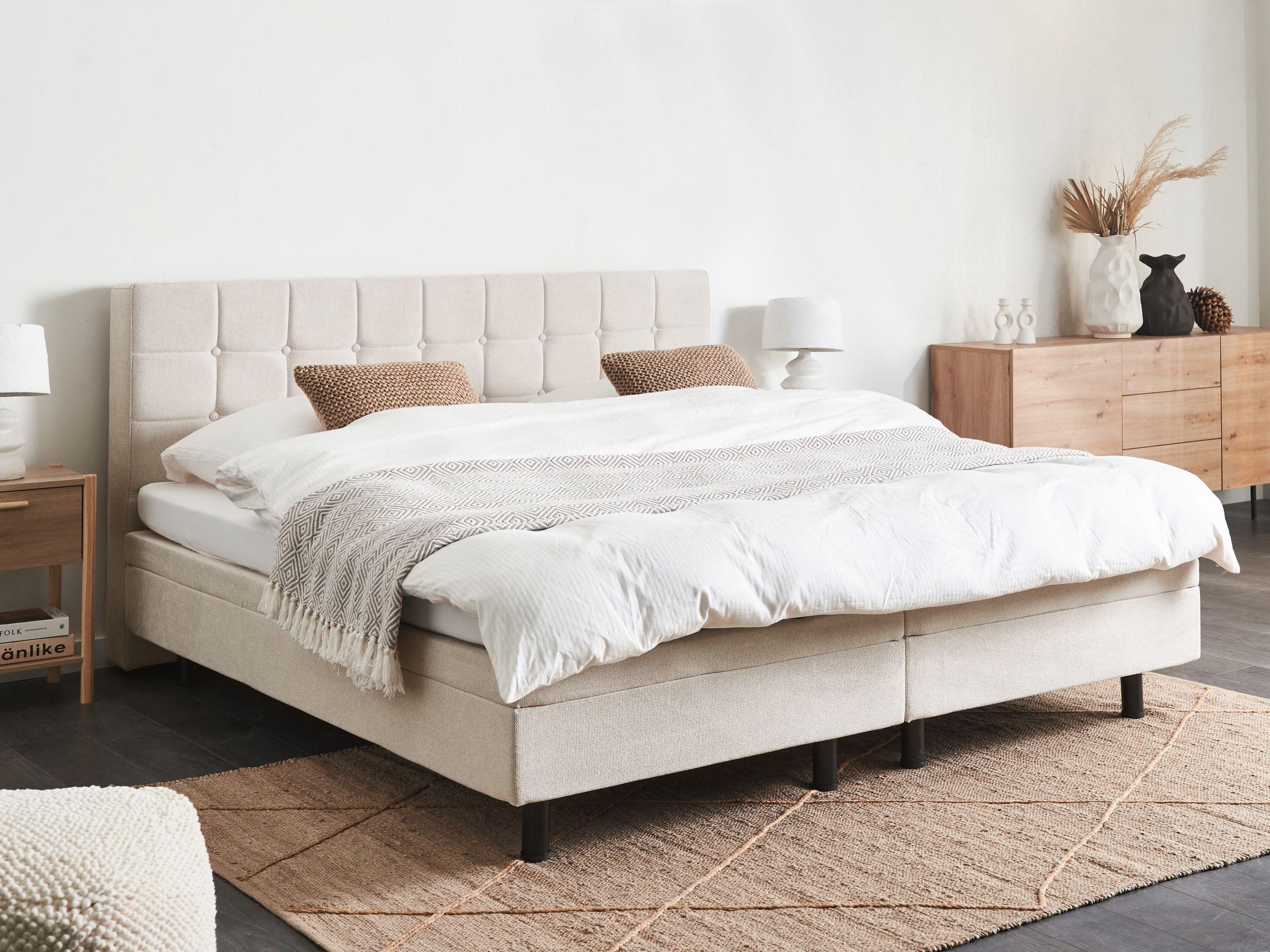 Beliani Bett verstellbar aus Polyester Klassisch DUKE