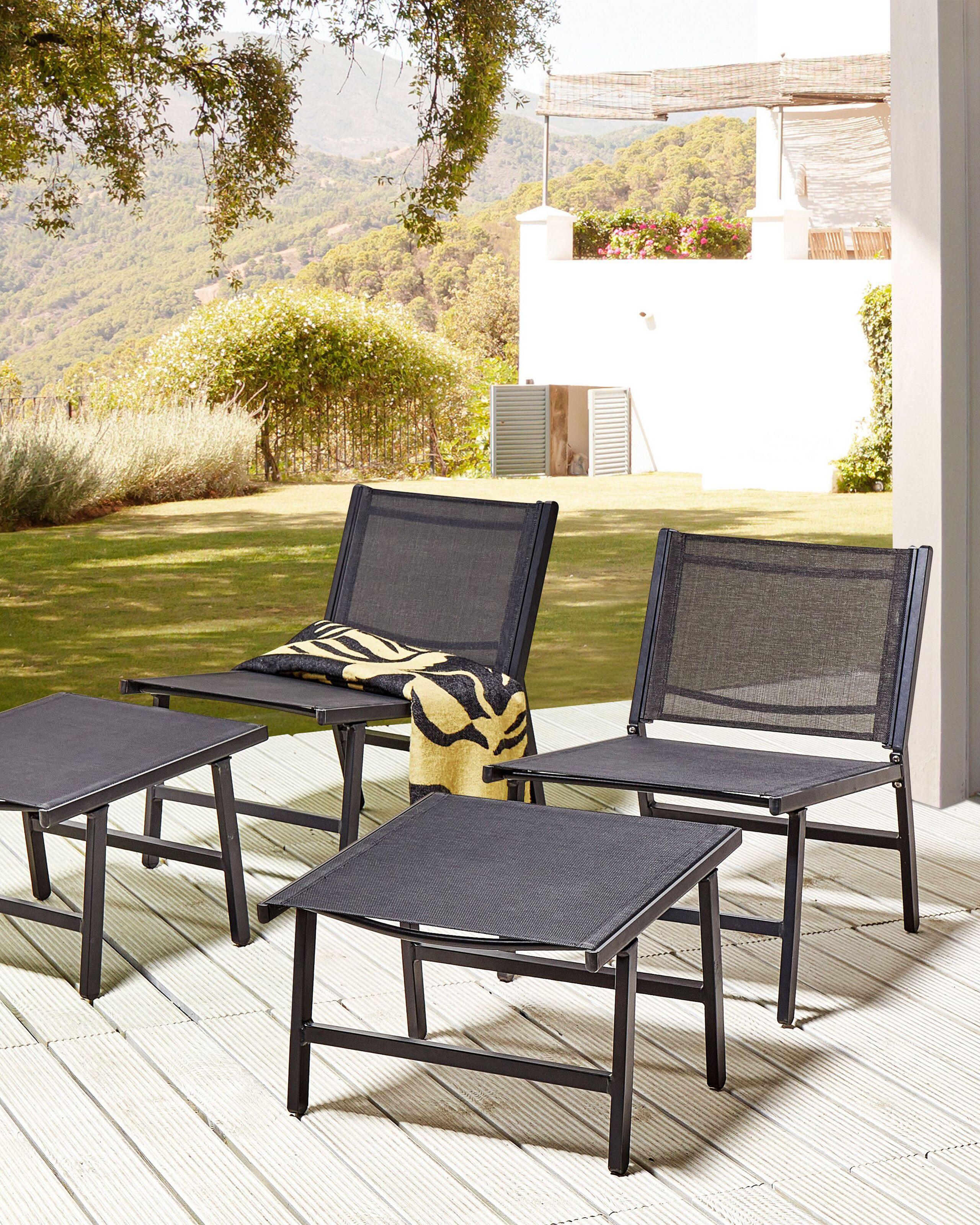 Beliani Gartenstuhl 2er Set aus Textil Modern MARCEDDI