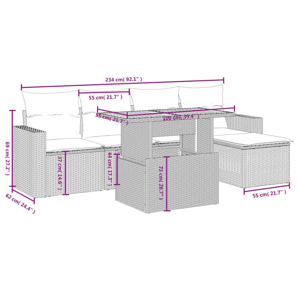 VidaXL Garten sofagarnitur poly-rattan