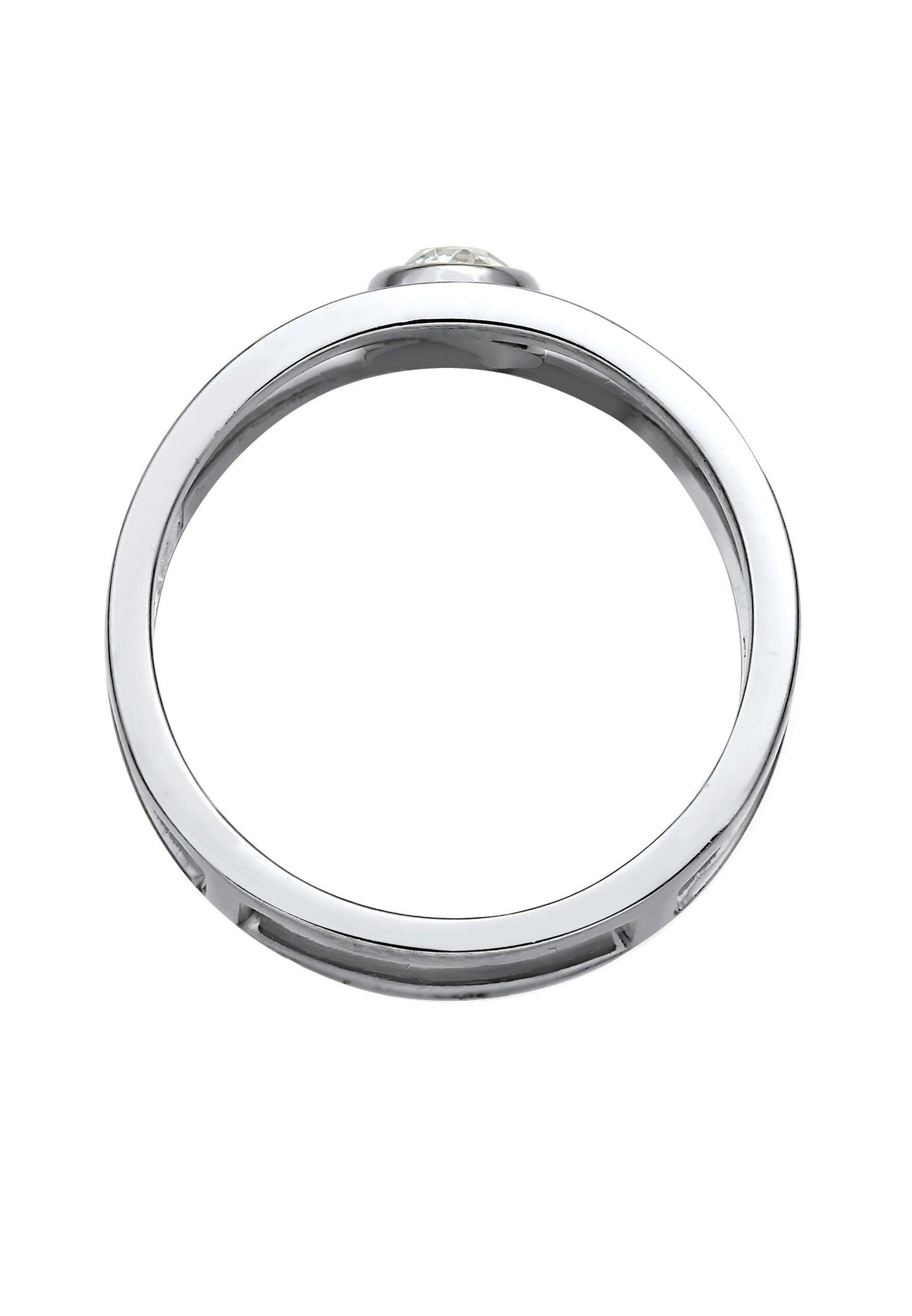 Elli Ring Doppelring Solitär Kristalle 925 Silber