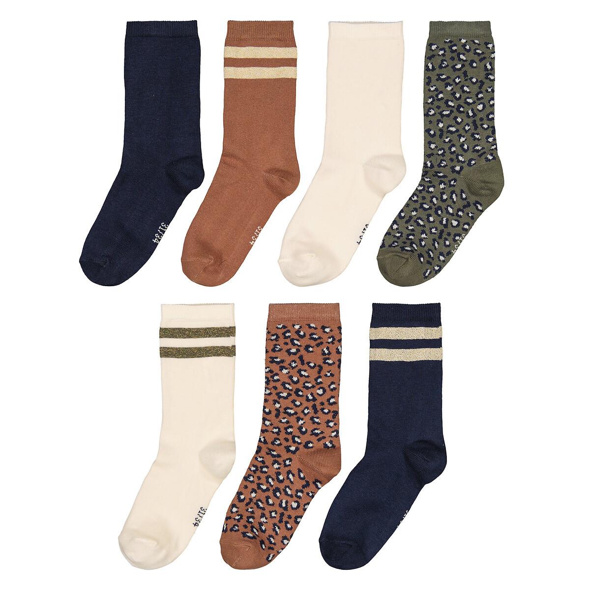 La Redoute Collections 7er-Pack Socken mit Streifen & Leopardenmuster