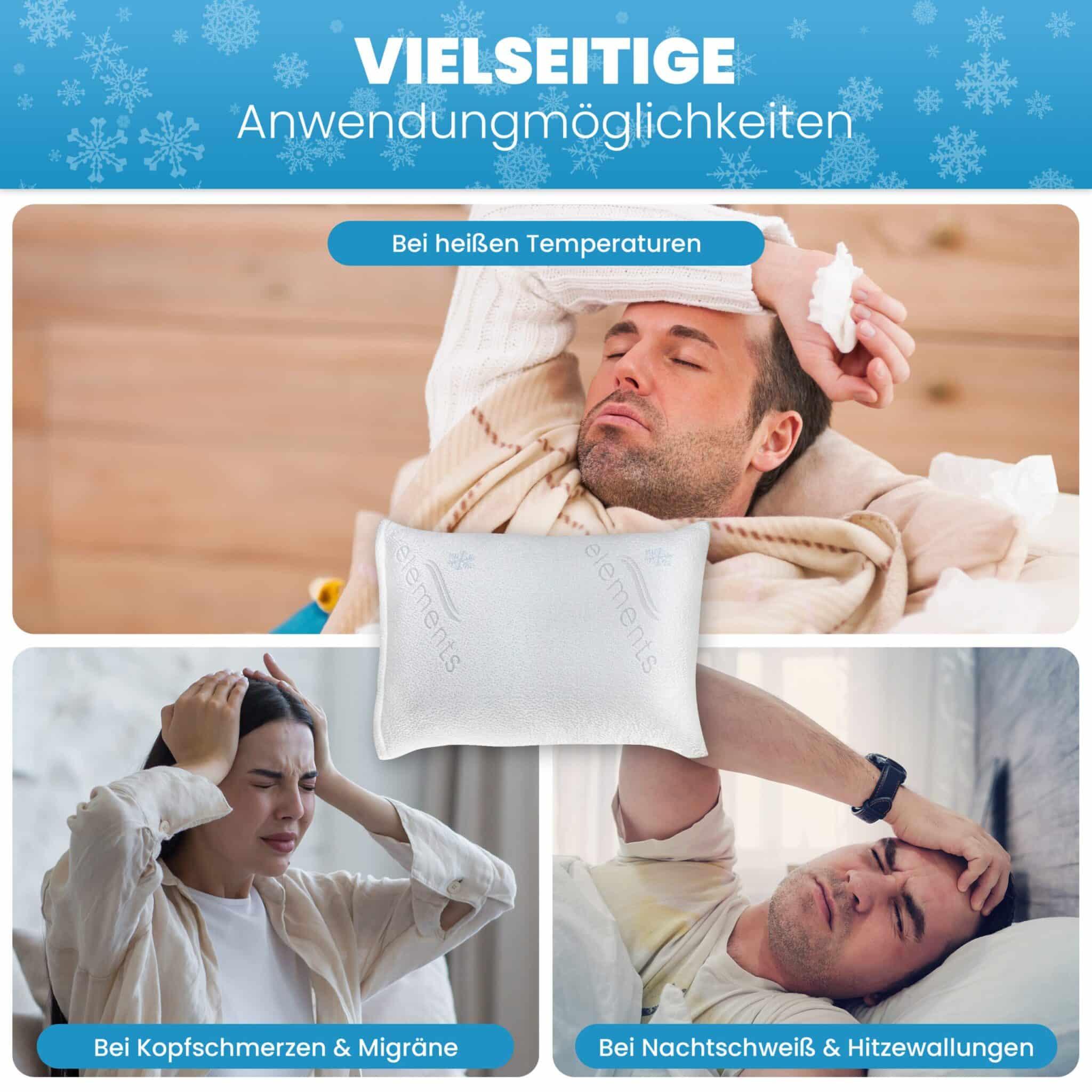 Mara Vital Kühlender Kissenbezug Elements Cool 2er Set – Kissenbezug / Kissenbezug kühlend - Bio GOTS Premium