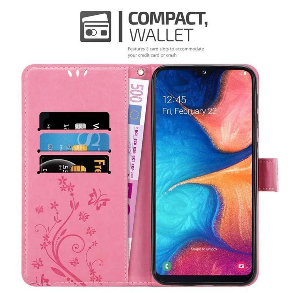 Cadorabo Hülle für Samsung Galaxy A10e / A20e Blumen Design Magnetverschluss