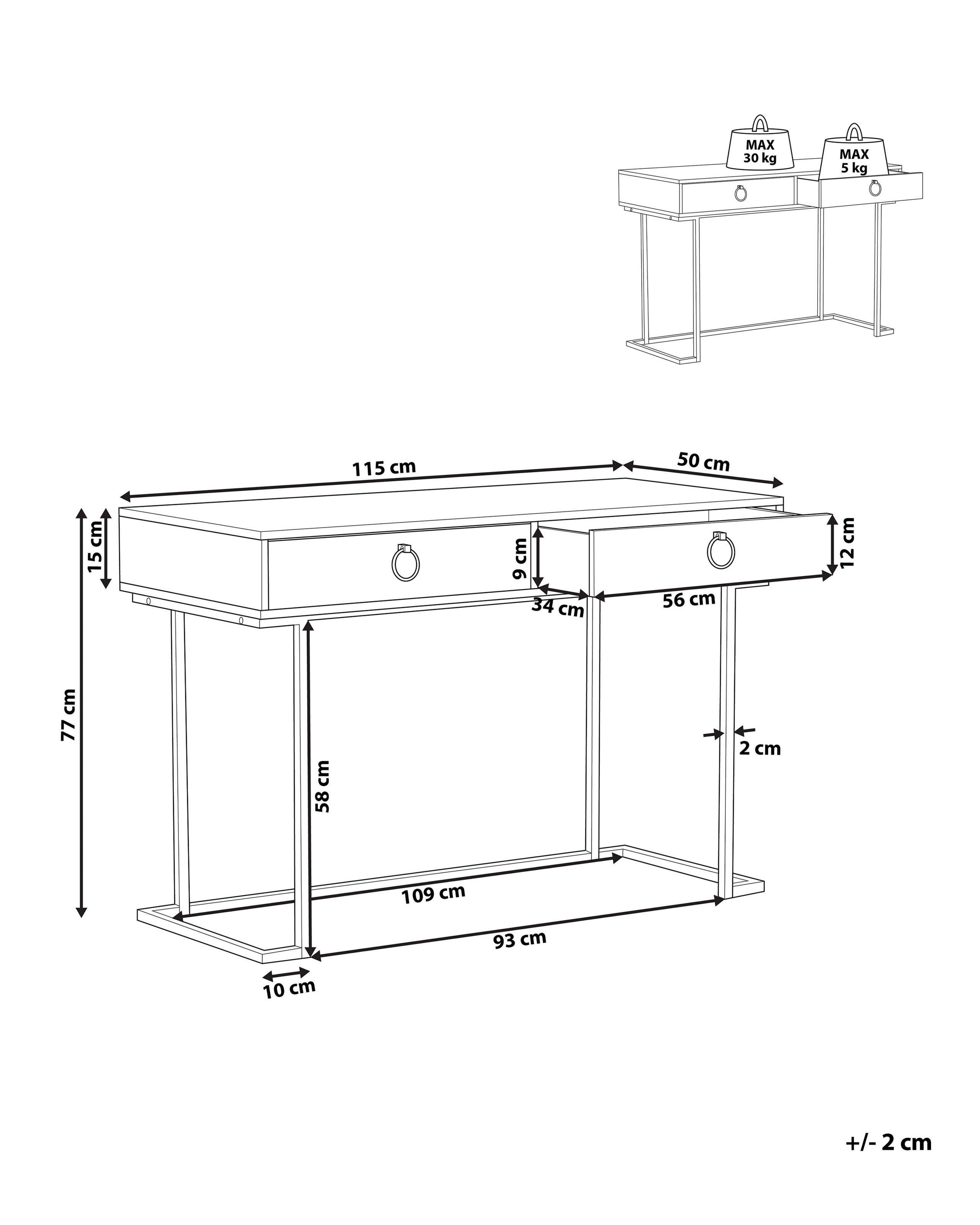 Beliani Konsolentisch aus MDF-Platte Glamourös WESTPORT