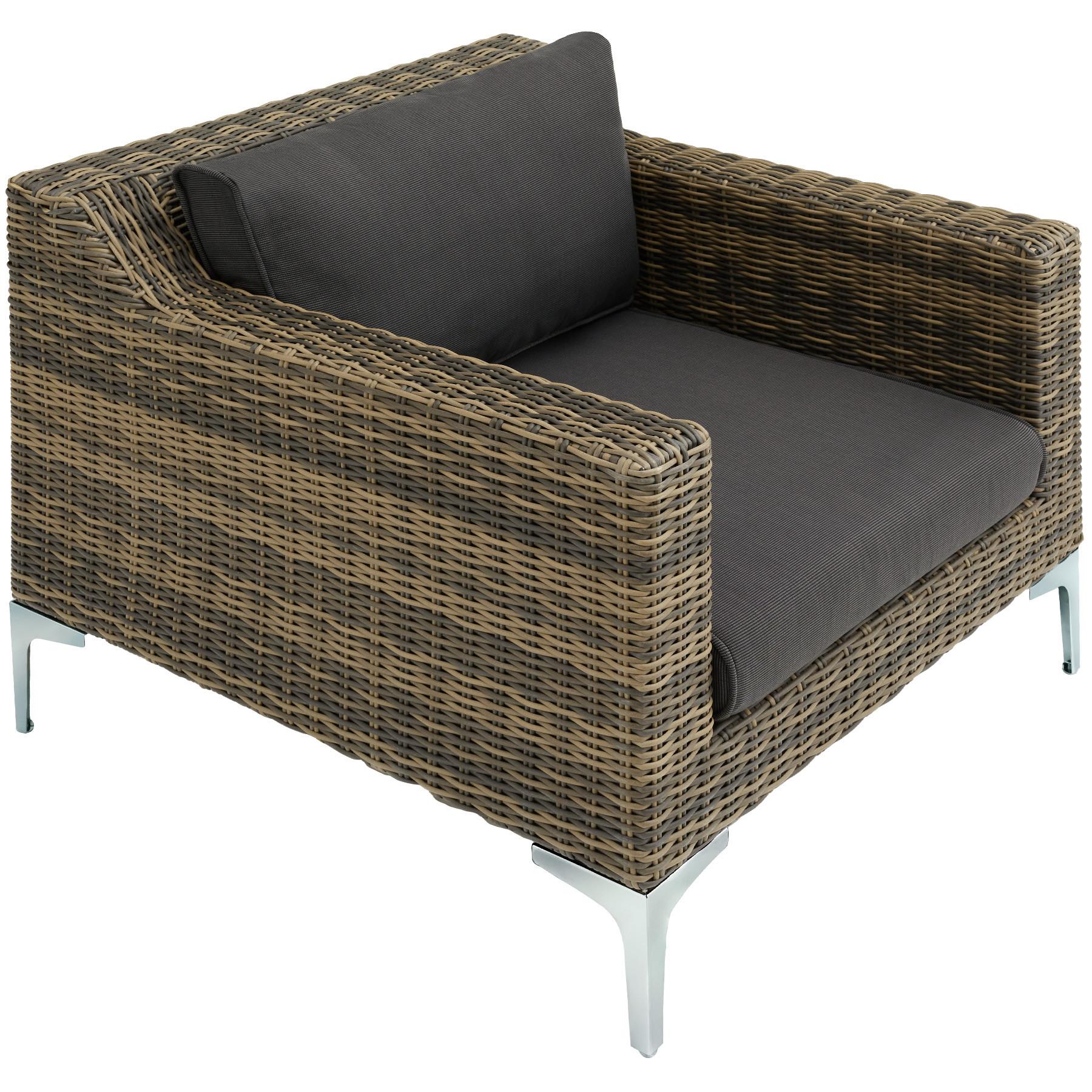 Tectake Modulares Rattanset Villanova Aluminium Set 3 2-Sitzer