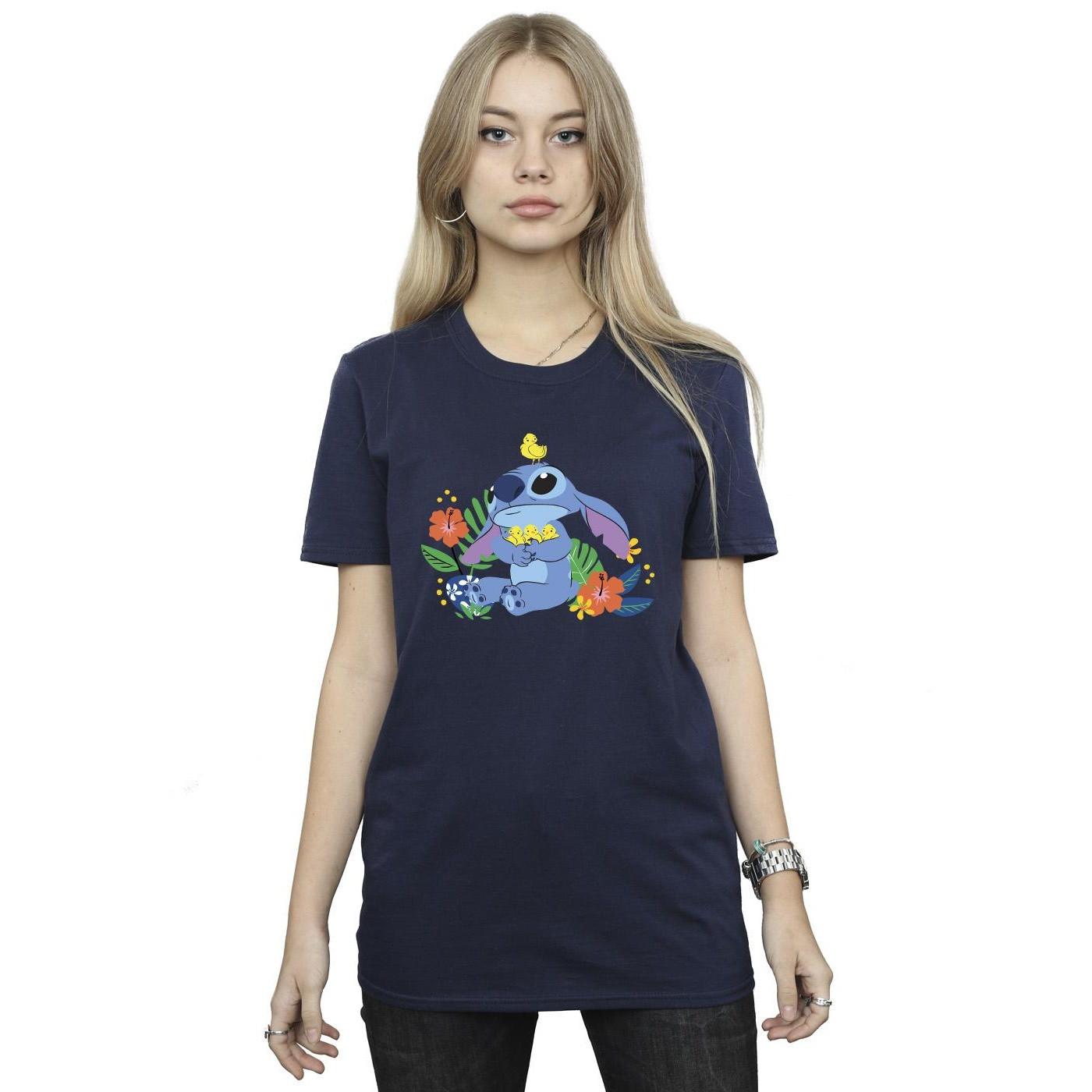 Disney Stitch Floral Grafik T-Shirt