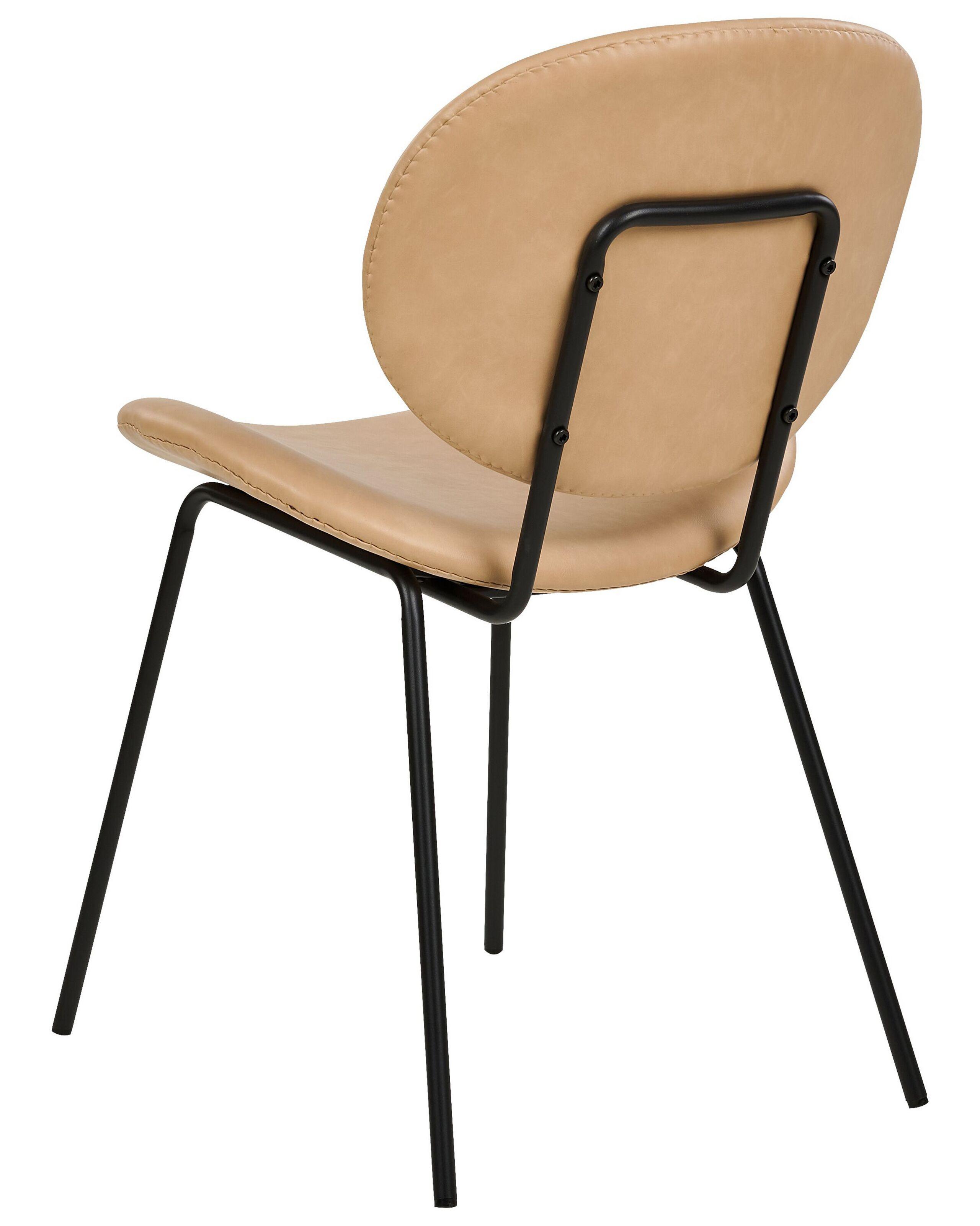 Beliani Esszimmerstuhl 2er Set aus Kunstleder Klassisch LUANA