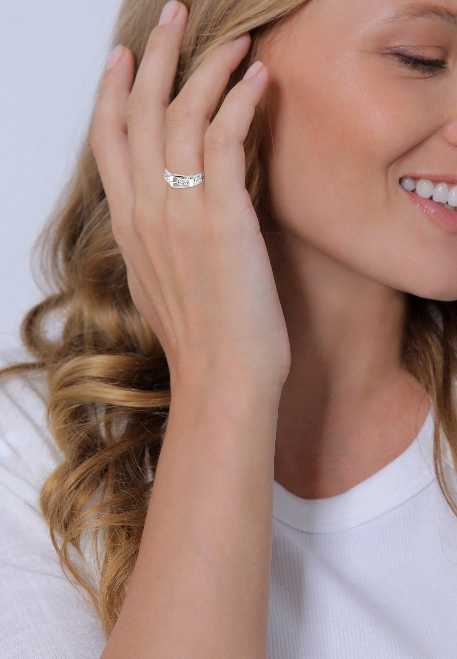 Elli Ring Gürtel Motiv Verspielt Mit Zirkonia Kristallen