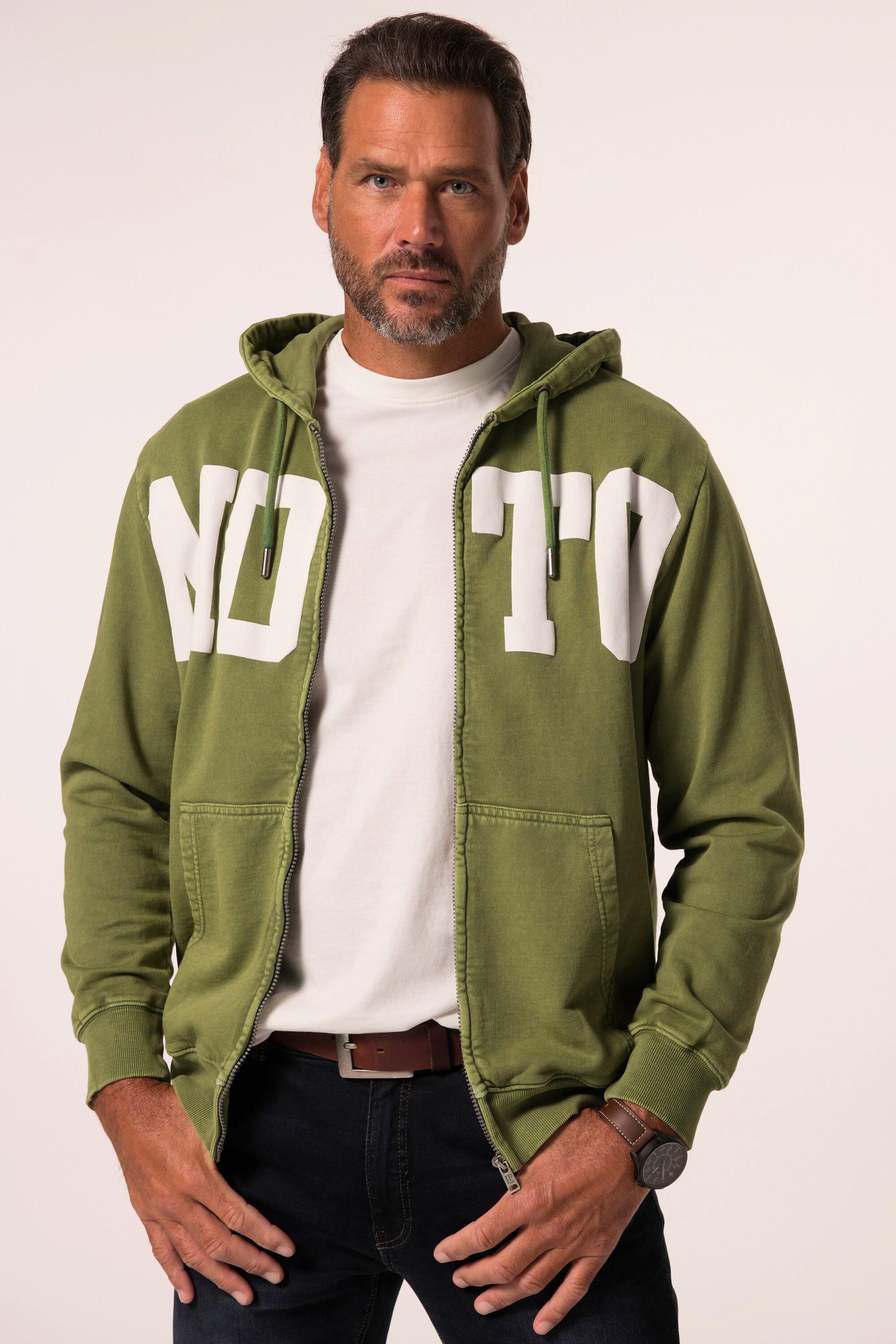 JP1880 Hoodiejacke, Sweat, Vintage Look, Kapuze, Badges