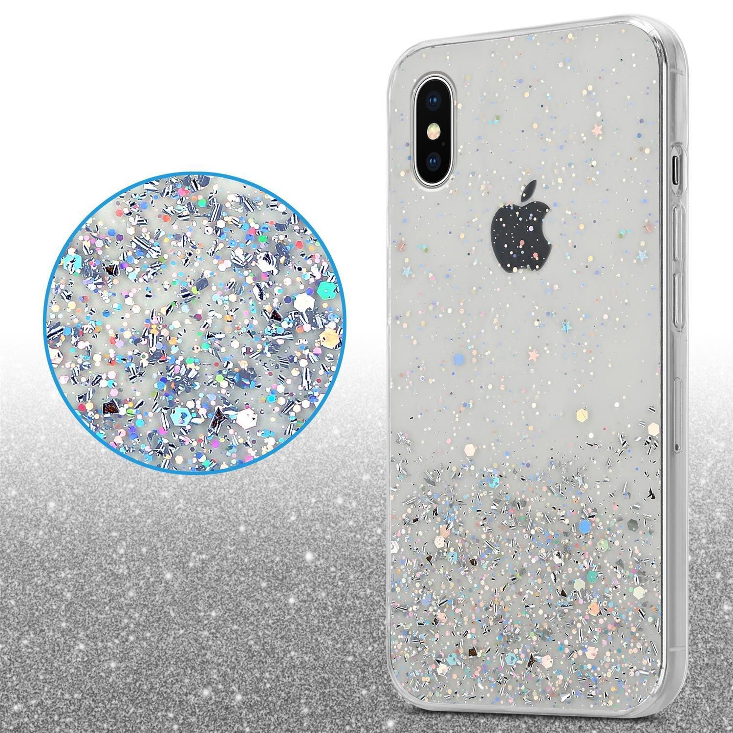 Cadorabo Hülle für Apple iPhone X XS TPU Silikon mit funkelnden Glitter