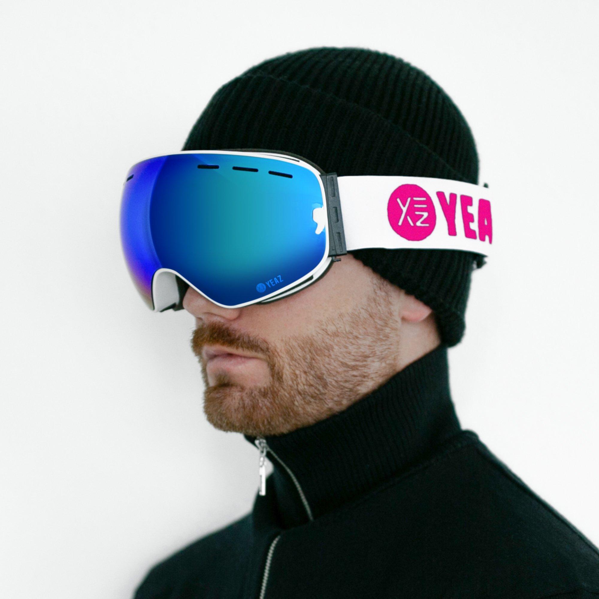 YEAZ XTRM-SUMMIT Ski- Snowboardbrille mit Rahmen blau/pink verspiegelt