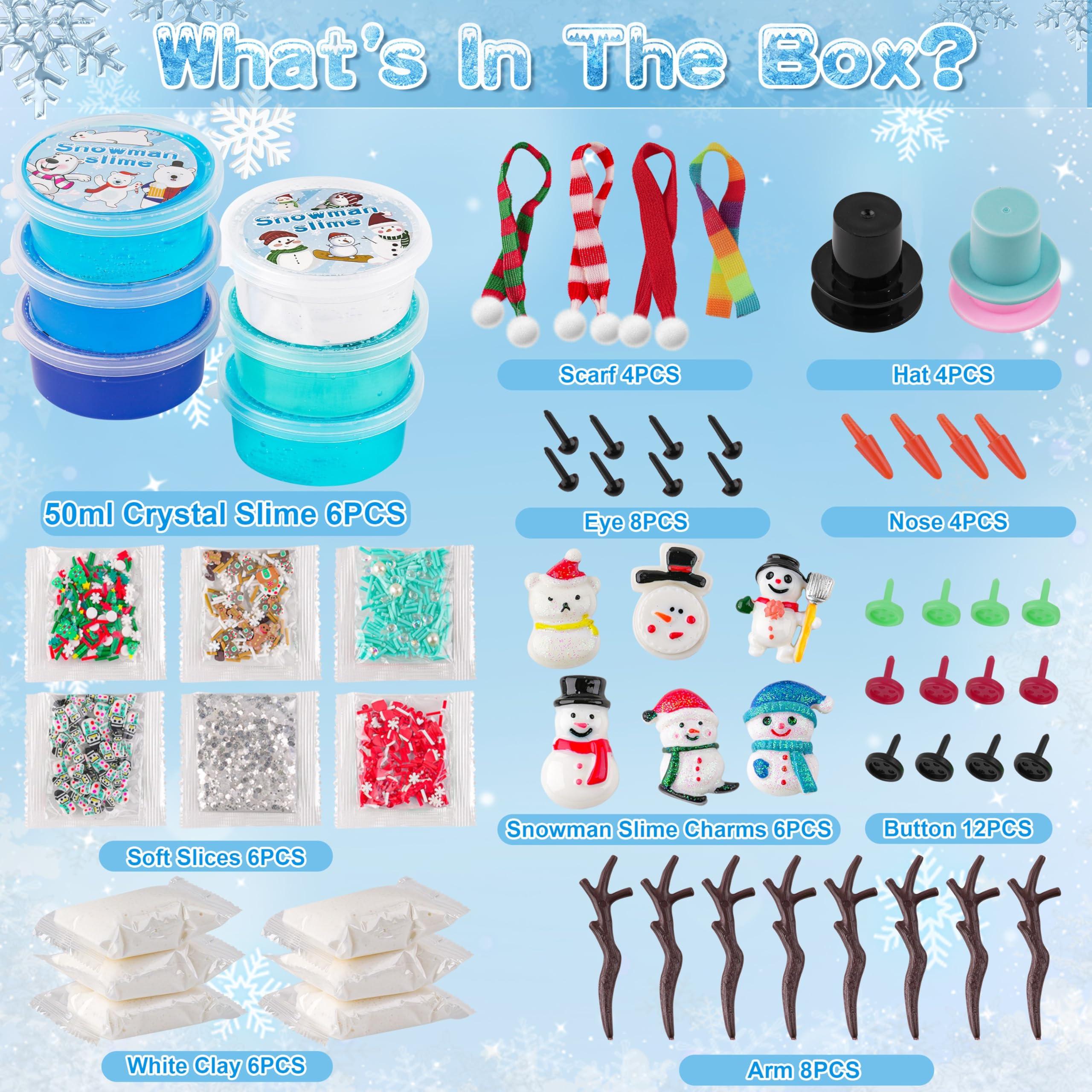 Activity-board Schneemann-Schleim-Kit - Schleim-Ton & Kristall-Schleim mit verschiedenen Schleim-Add-Ins