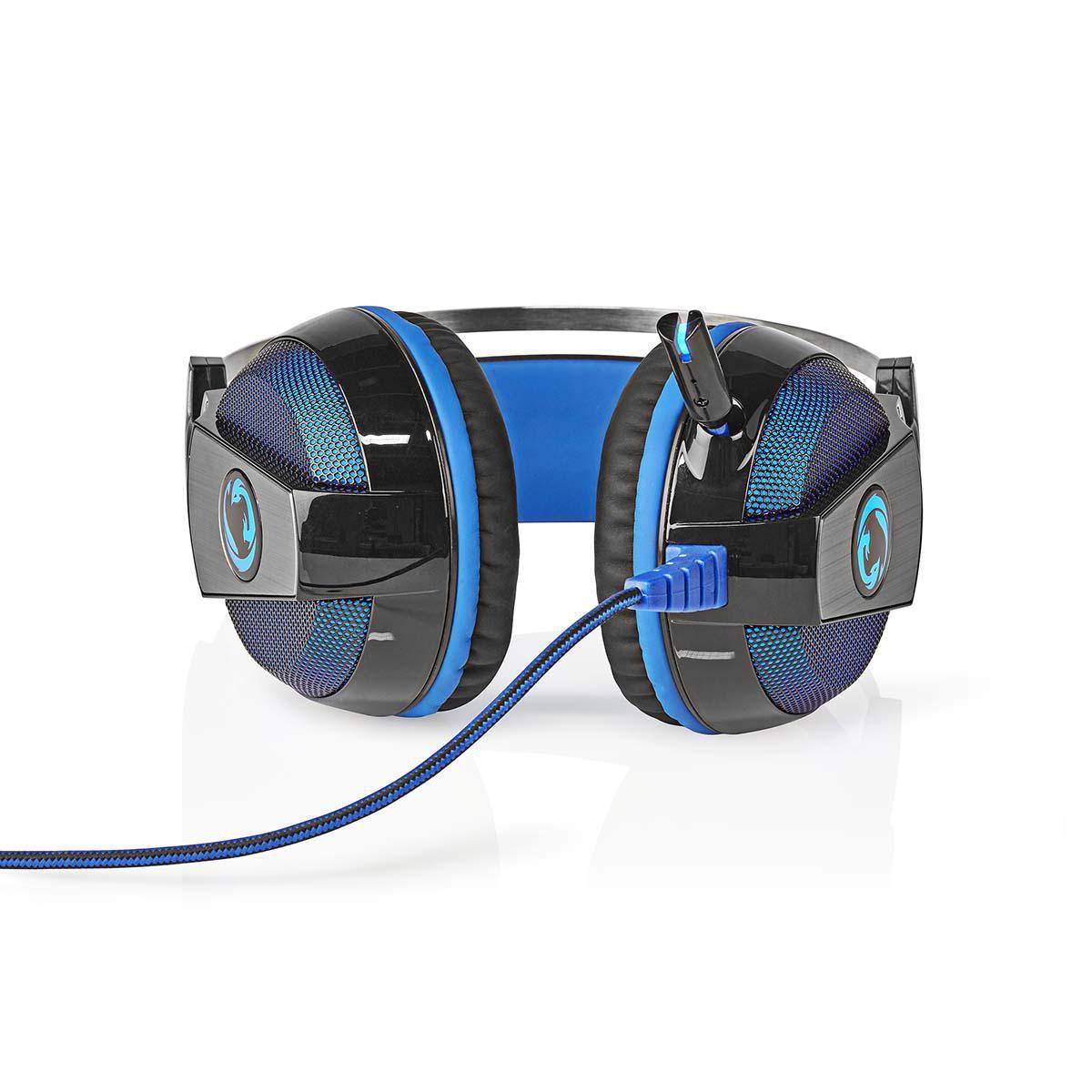 Nedis Gaming-Headset | Over-Ear | Surround | USB Typ-A | Biegbares & einziehbares Mikrofon | 2,10 m | Normale Beleuchtung