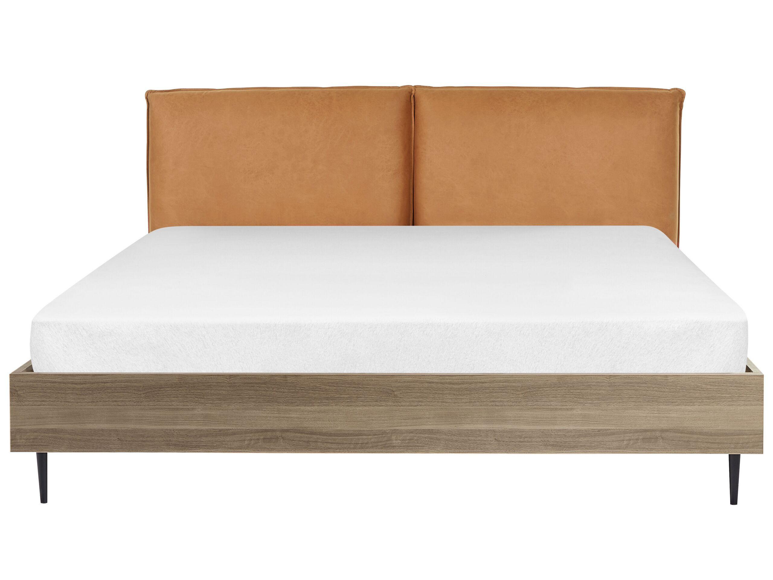 Beliani Bett mit Lattenrost aus Kunstleder Klassisch LIMANTON