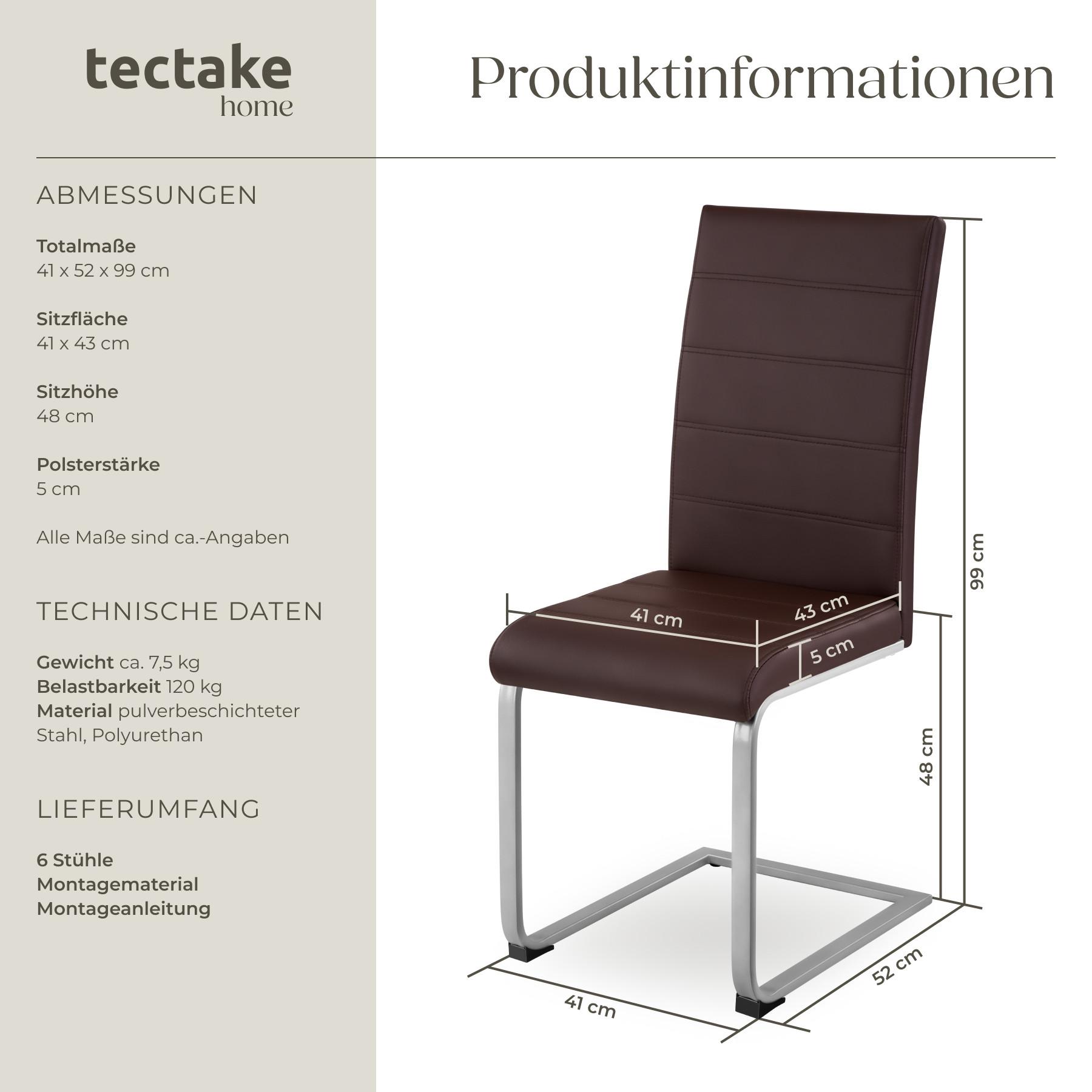 Tectake Esszimmerstühle Schwingstühle