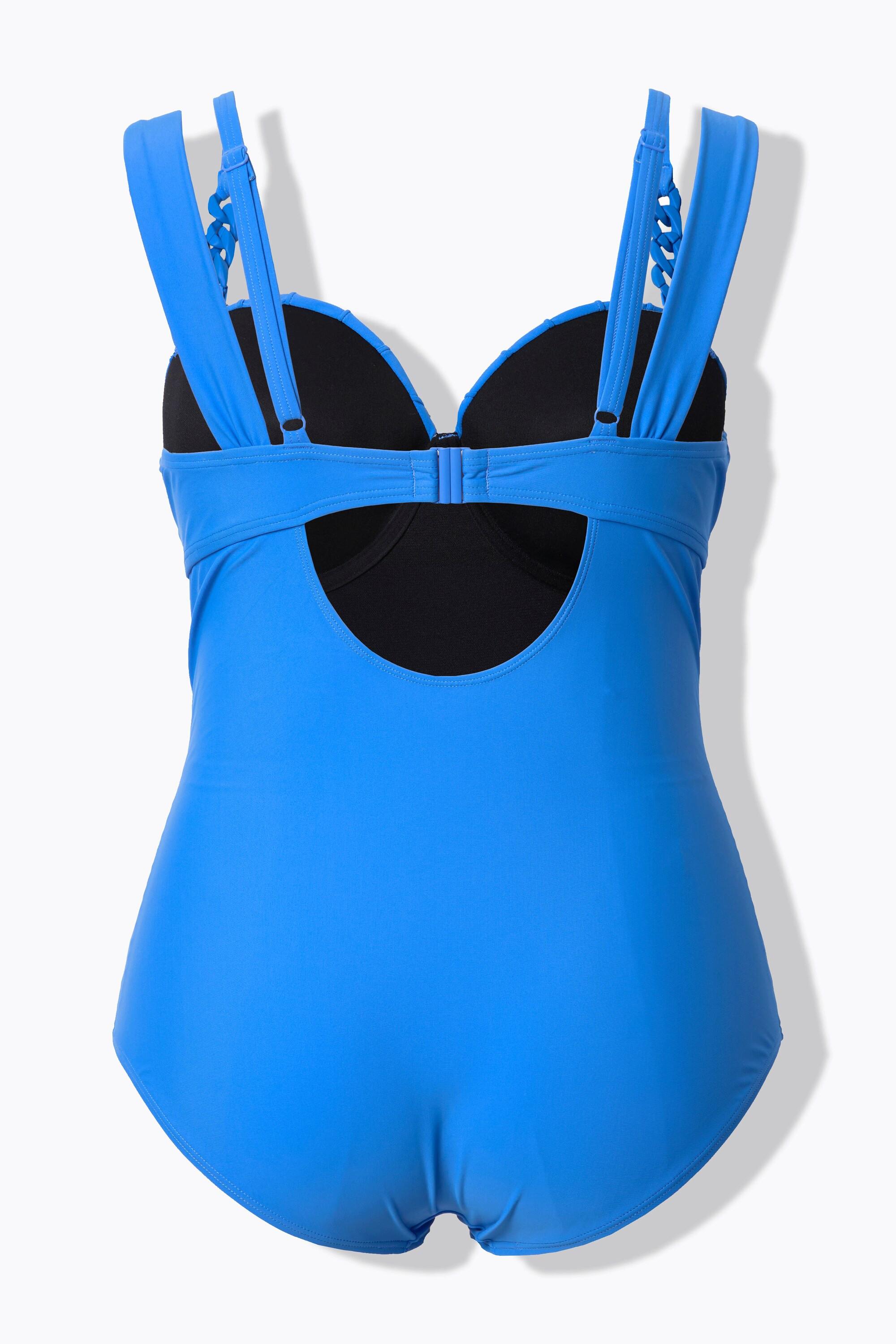 Ulla Popken Badeanzug, Bügel-Cups, Biesen, Doppelträger