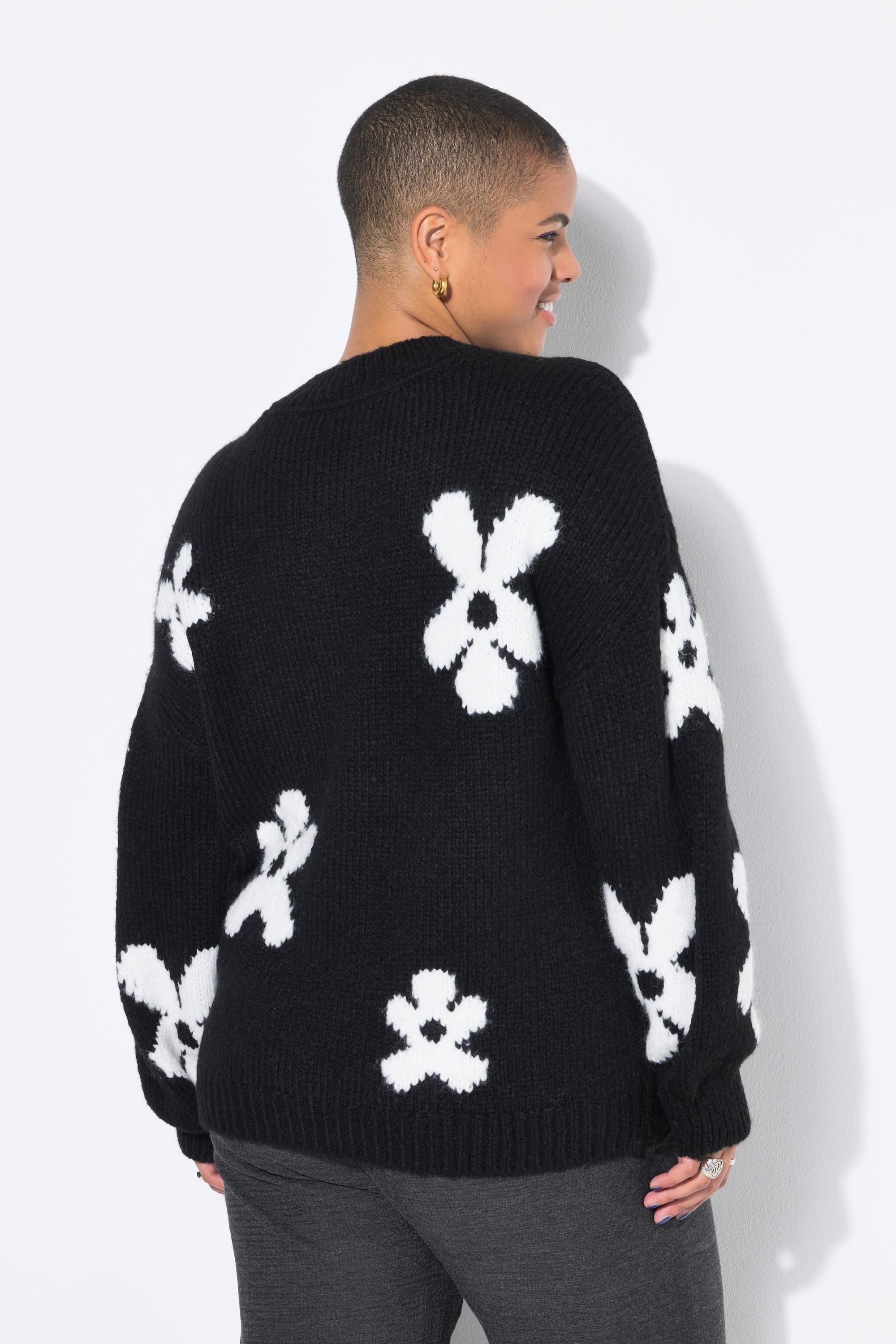 Studio Untold Pullover, oversized, Fancystrick, Flowers