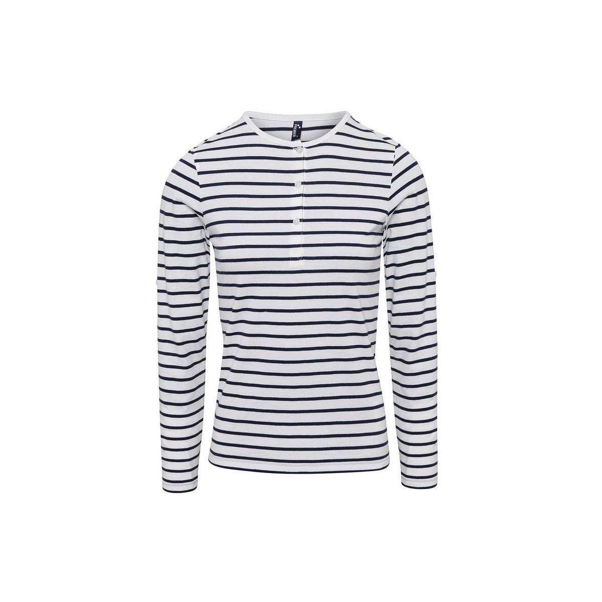 PREMIER Long John Gestreiftes T-Shirt mit Krempelärmeln