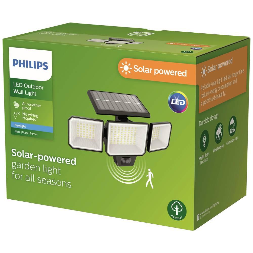 Philips Lighting Philips Outdoor Solar Nysil Sicherheitslicht Wand 8.7W, Tageslicht- und Bewegungssensor, 5000