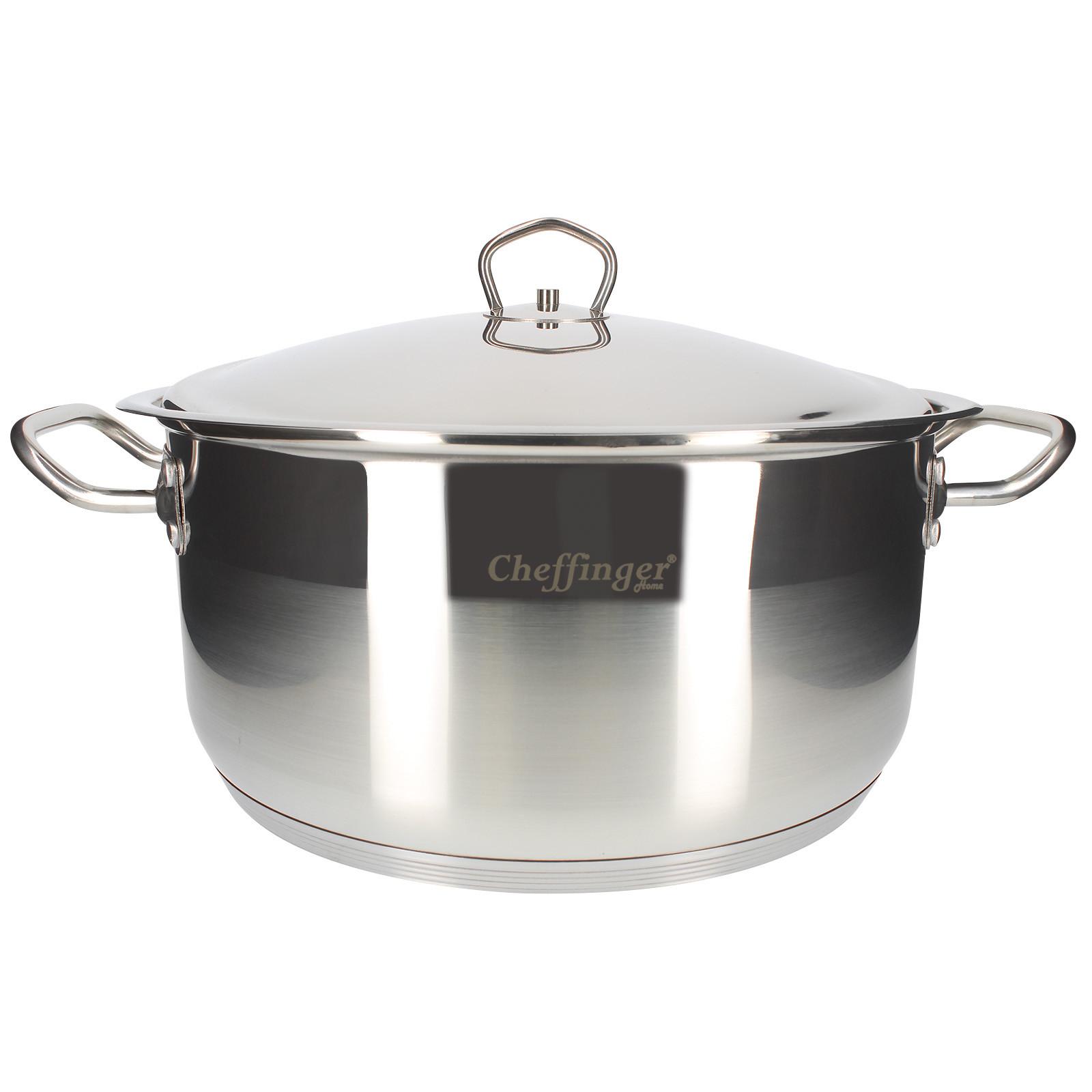 Cheffinger Kochtopf 32 cm mit Deckel aus Edelstahl