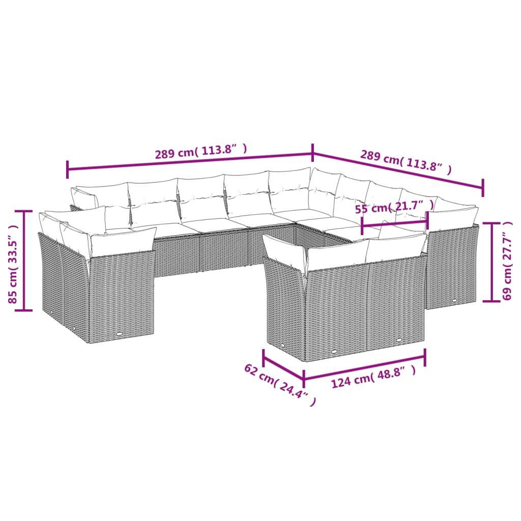 VidaXL Garten sofagarnitur poly-rattan