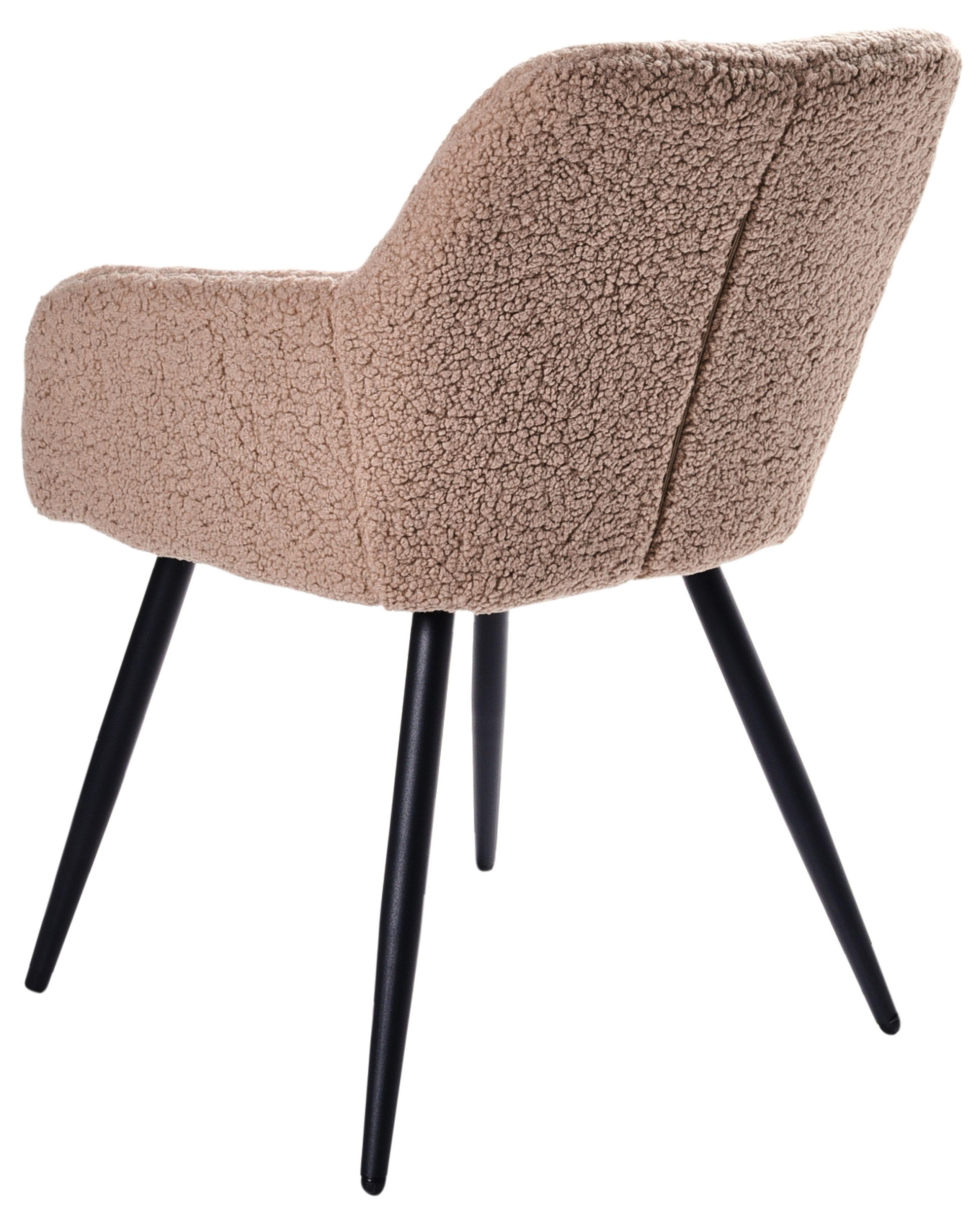 Beliani Esszimmerstuhl 2er Set aus Bouclé Modern CASMALIA