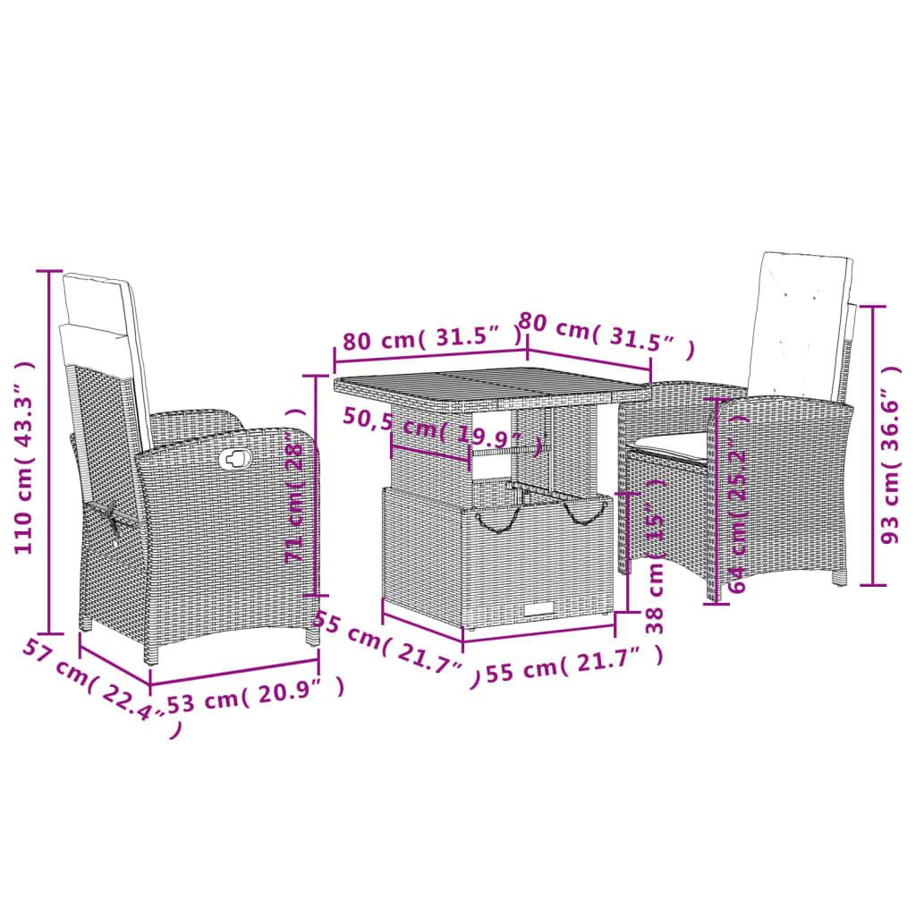 VidaXL Garten essgruppe poly-rattan