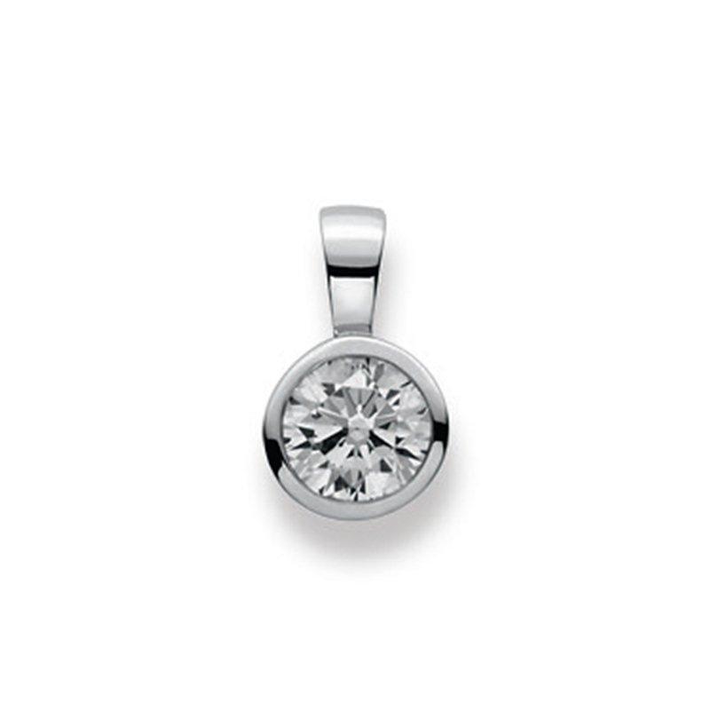 MUAU Schmuck Anhänger Weissgold 750 Zirkonia, 14x9mm