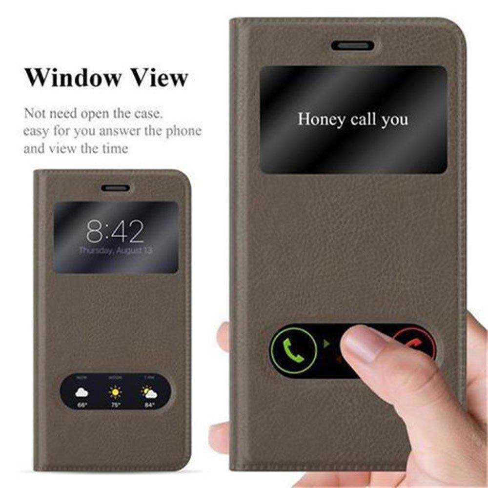 Cadorabo Hülle für Huawei P10 LITE Magnetverschluss, 2 Sichtfenstern