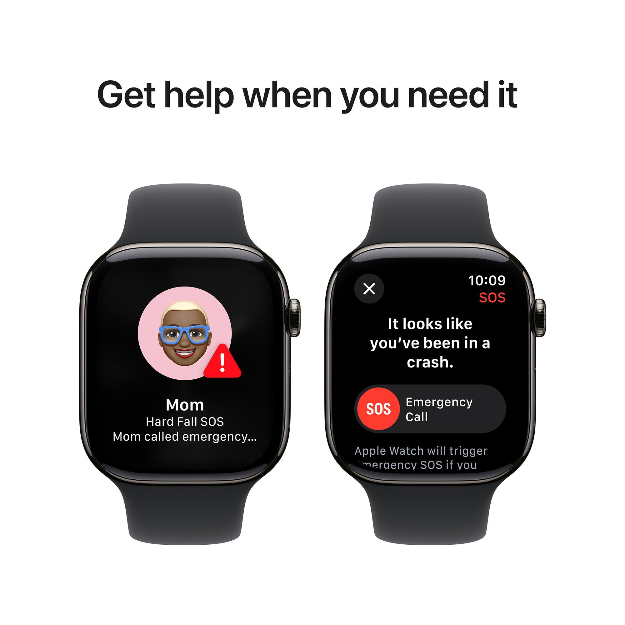 Apple AW S 10 GPS + Cell 46mm Slate Titanium Case with Black Sport Band - M/L Smartwatch